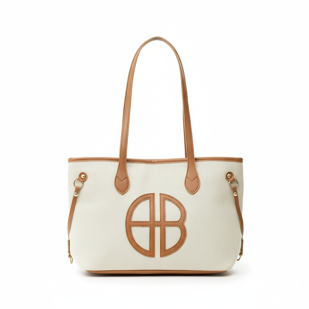 Medisa classic handbag with leather details