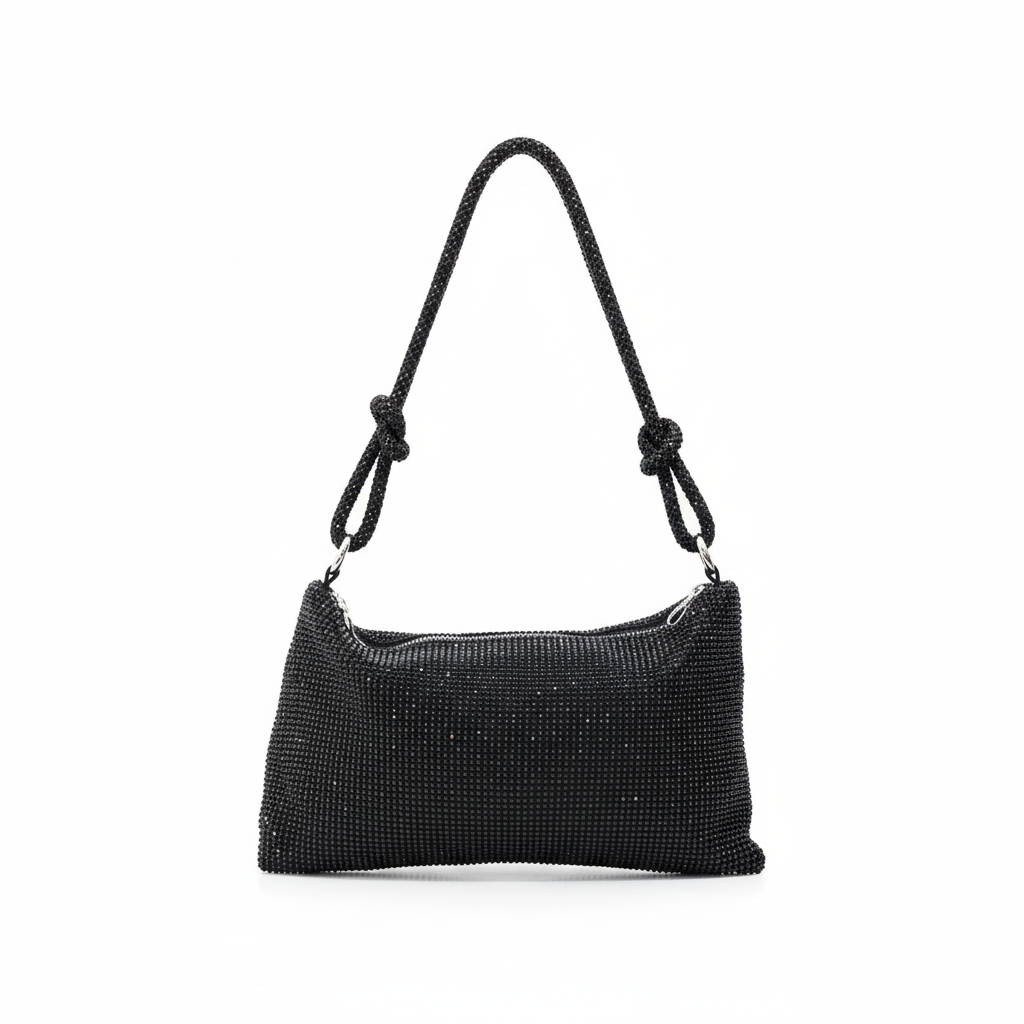 Albite shimmering shoulder bag with knotted strap