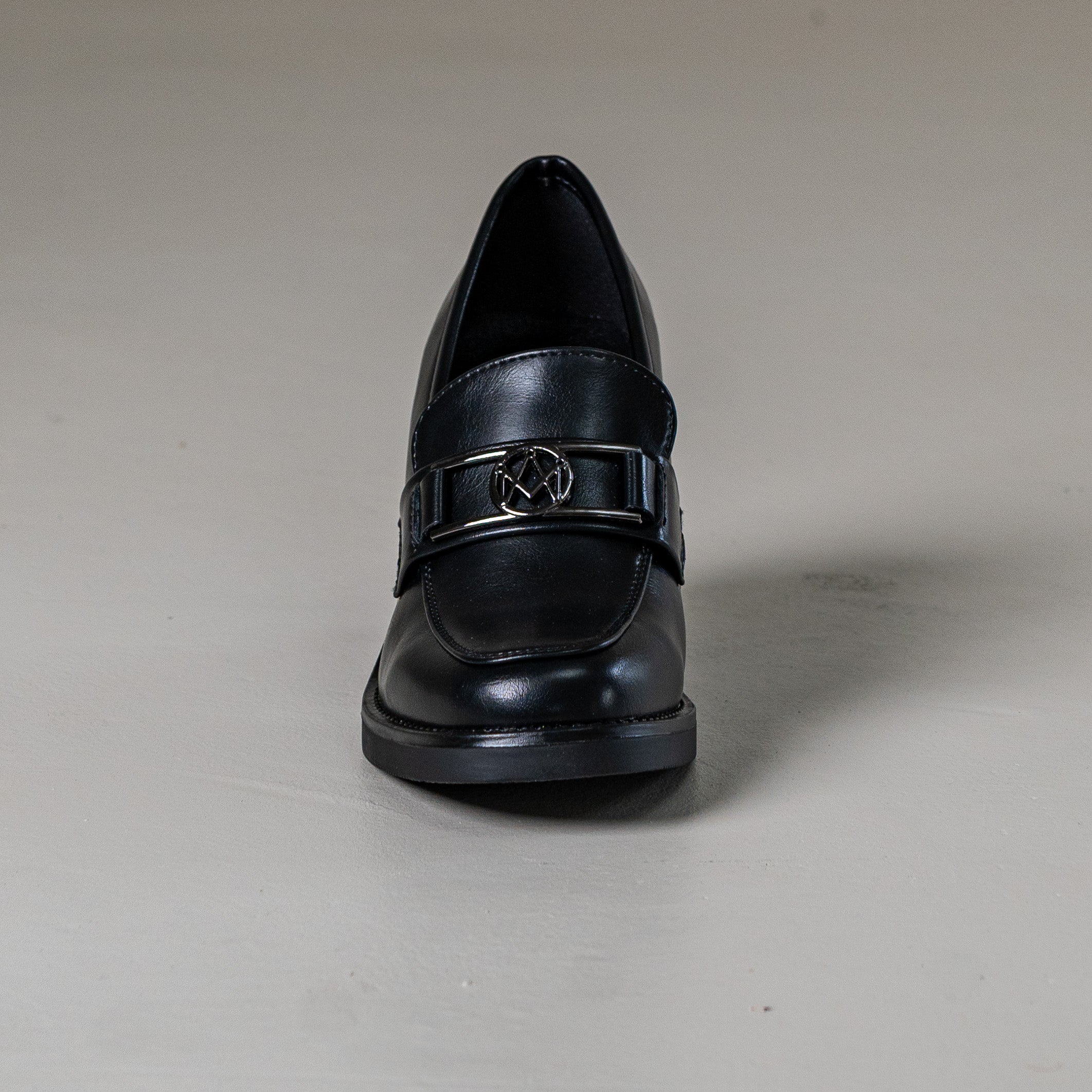 Lanomi Chunky platform loafer with block heel and buckle detail