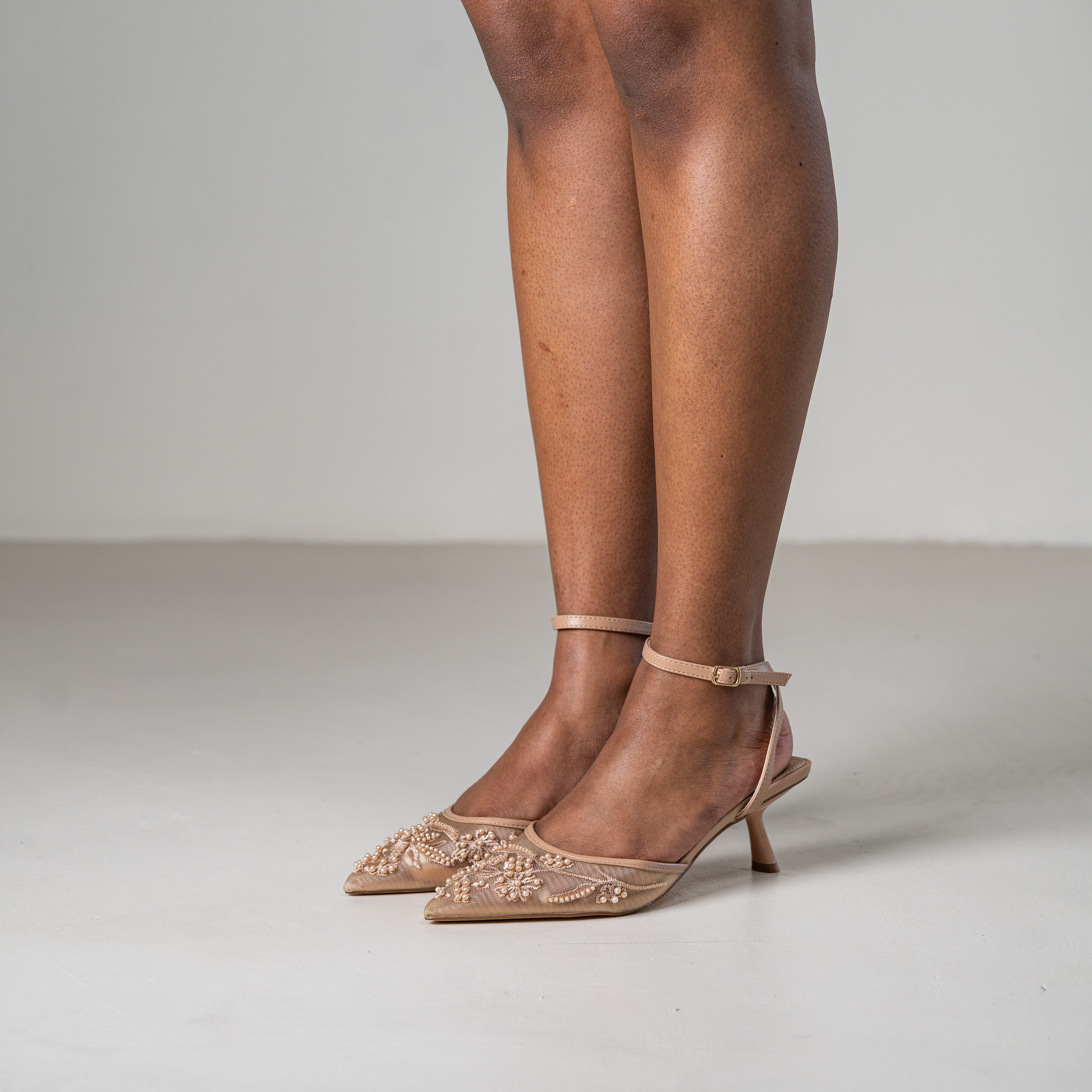 Rasa embroidered slingback pointed heel