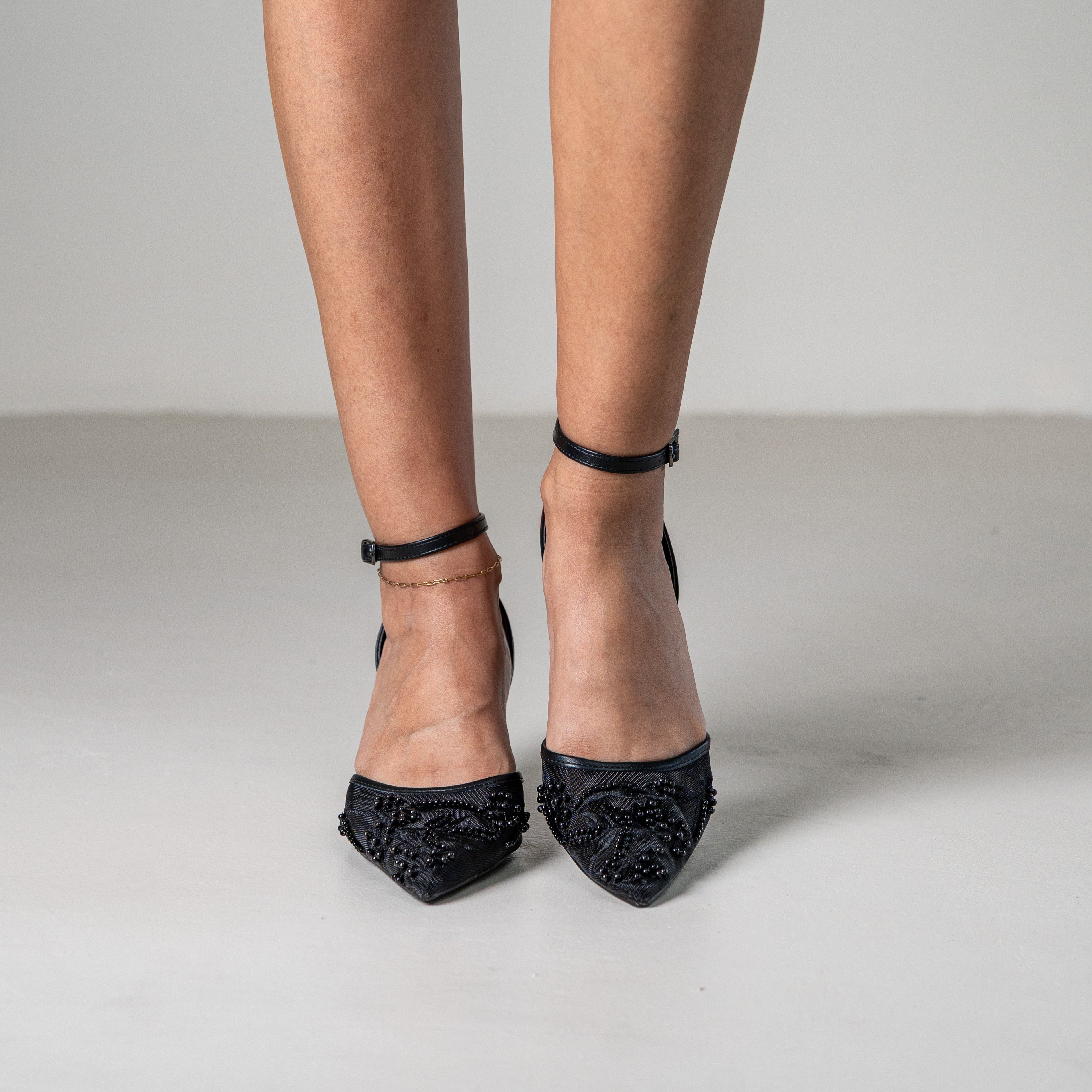 Rasa embroidered slingback pointed 4.5cm heel