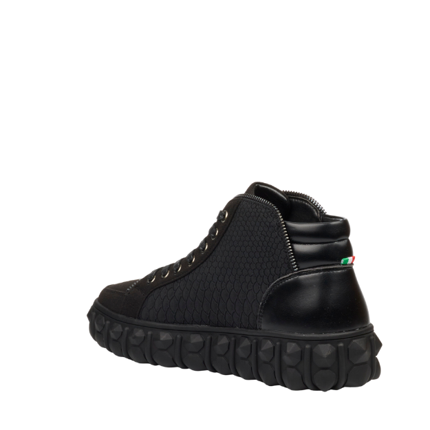 Mazerata Pigale15  faux suede / print black men's shoes