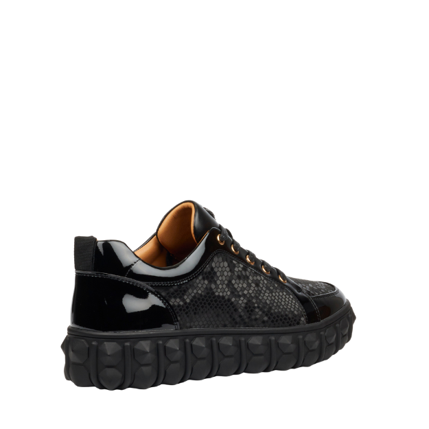 Mazerata Pigale37 faux patent/ snake black mens