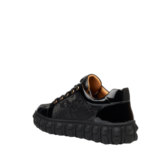 Mazerata Pigale37 faux patent/ snake black mens