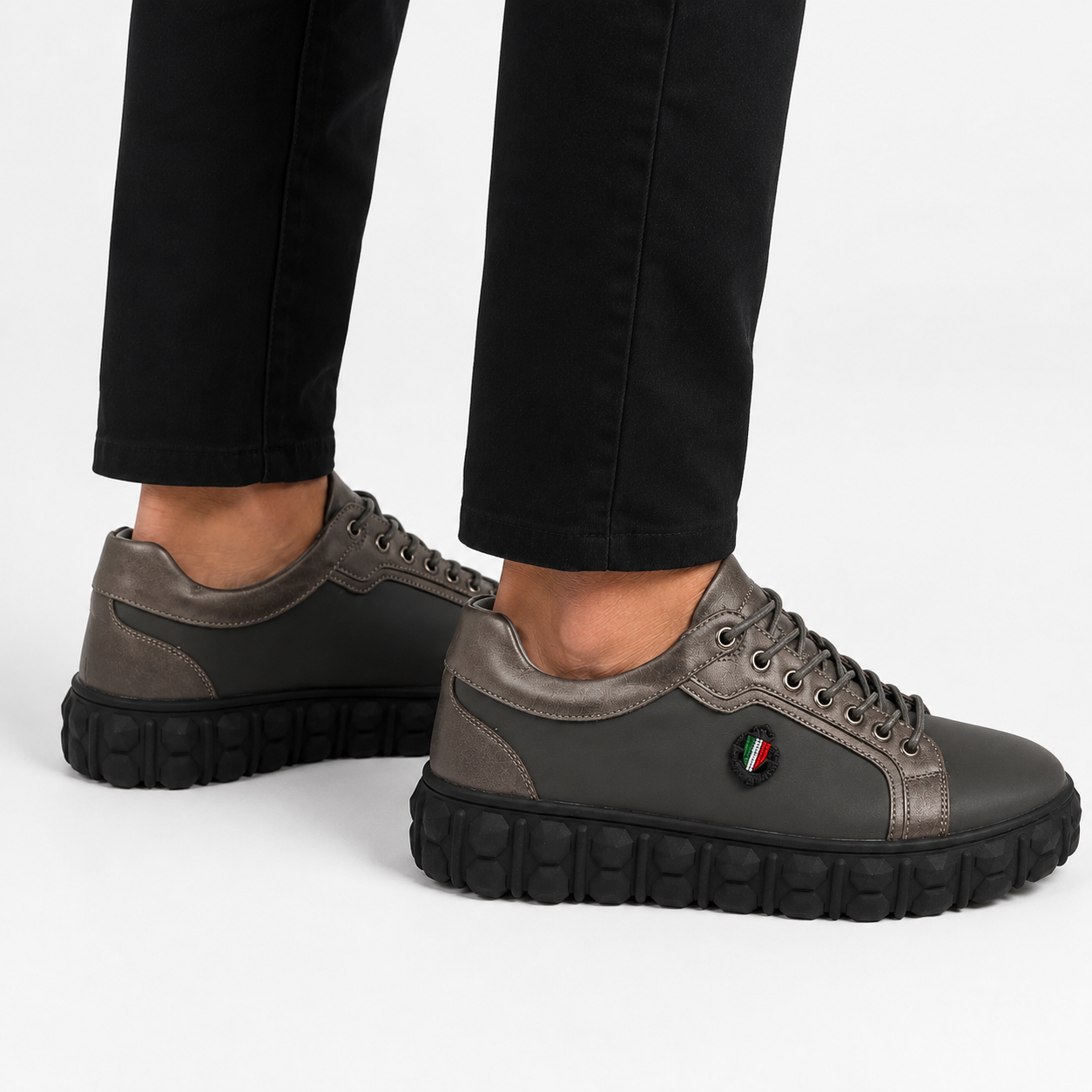 Mazerata Pigale33 faux nubuck/ canvas men's sneakers