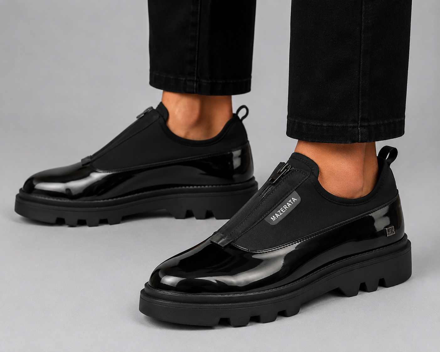 Mazerata Vinchey3 faux patent leather / yycra  men’s shoes