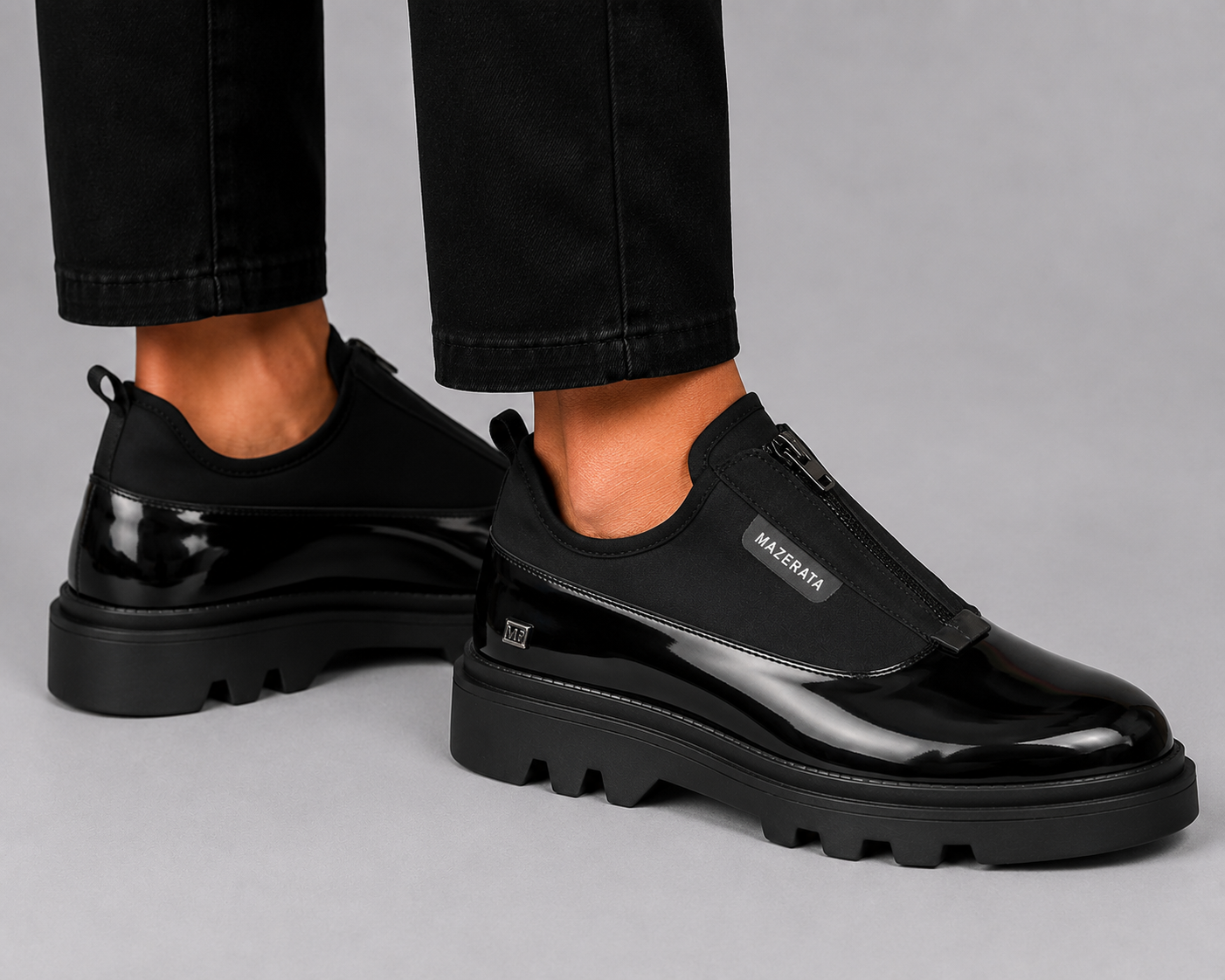 Mazerata Vinchey3 faux patent leather / yycra  men’s shoes