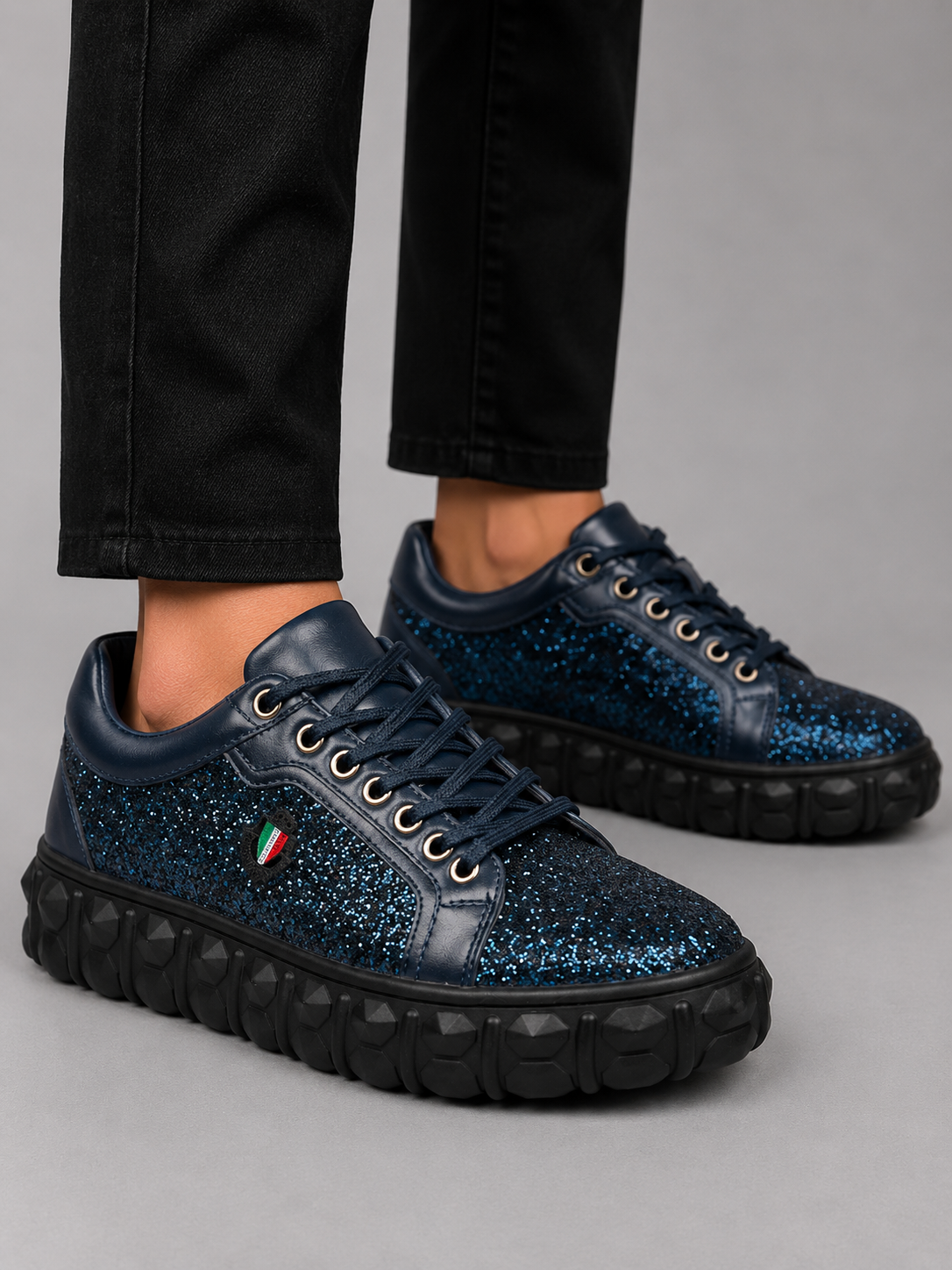 Mazerata Pigale10 rhinestone men’s sneakers