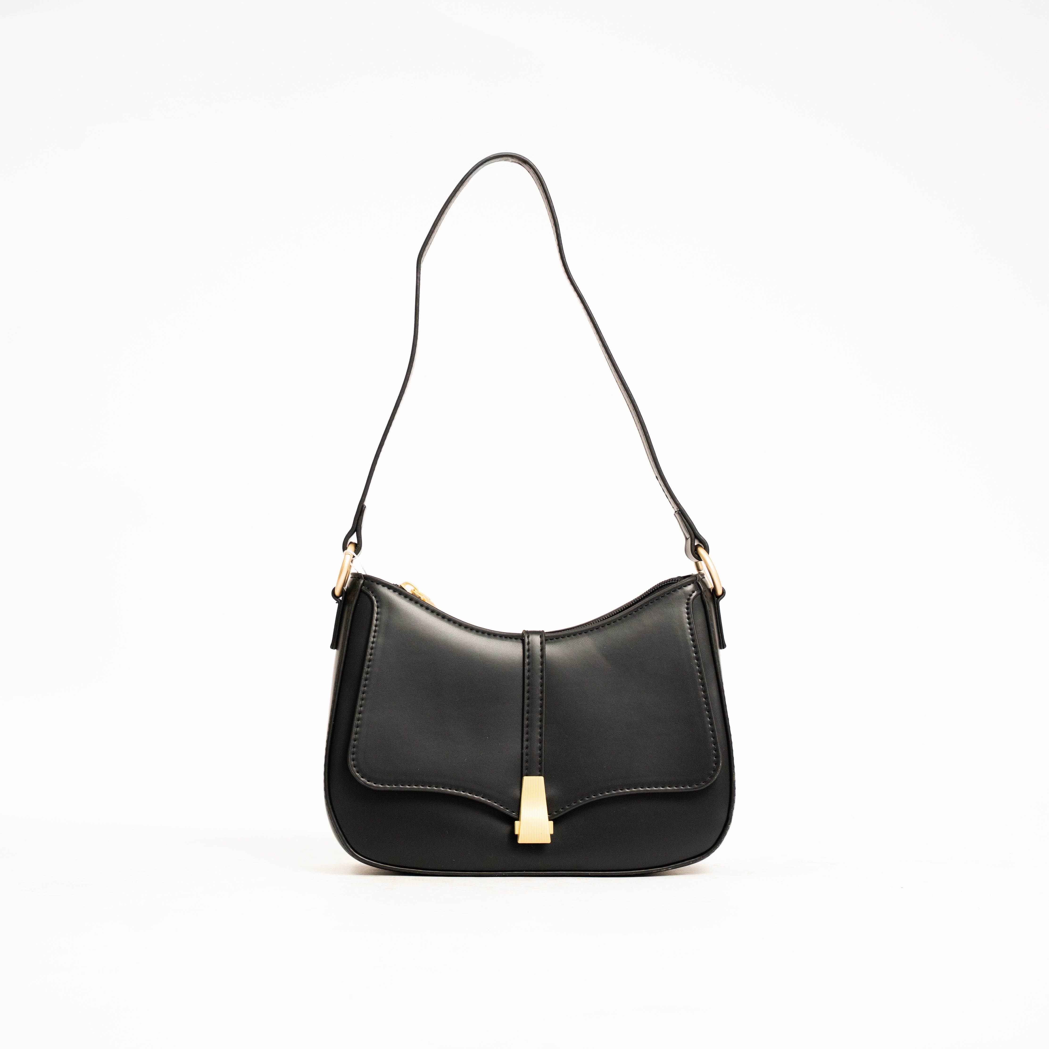 Amour elegant curved shoulder bag with gold accent
