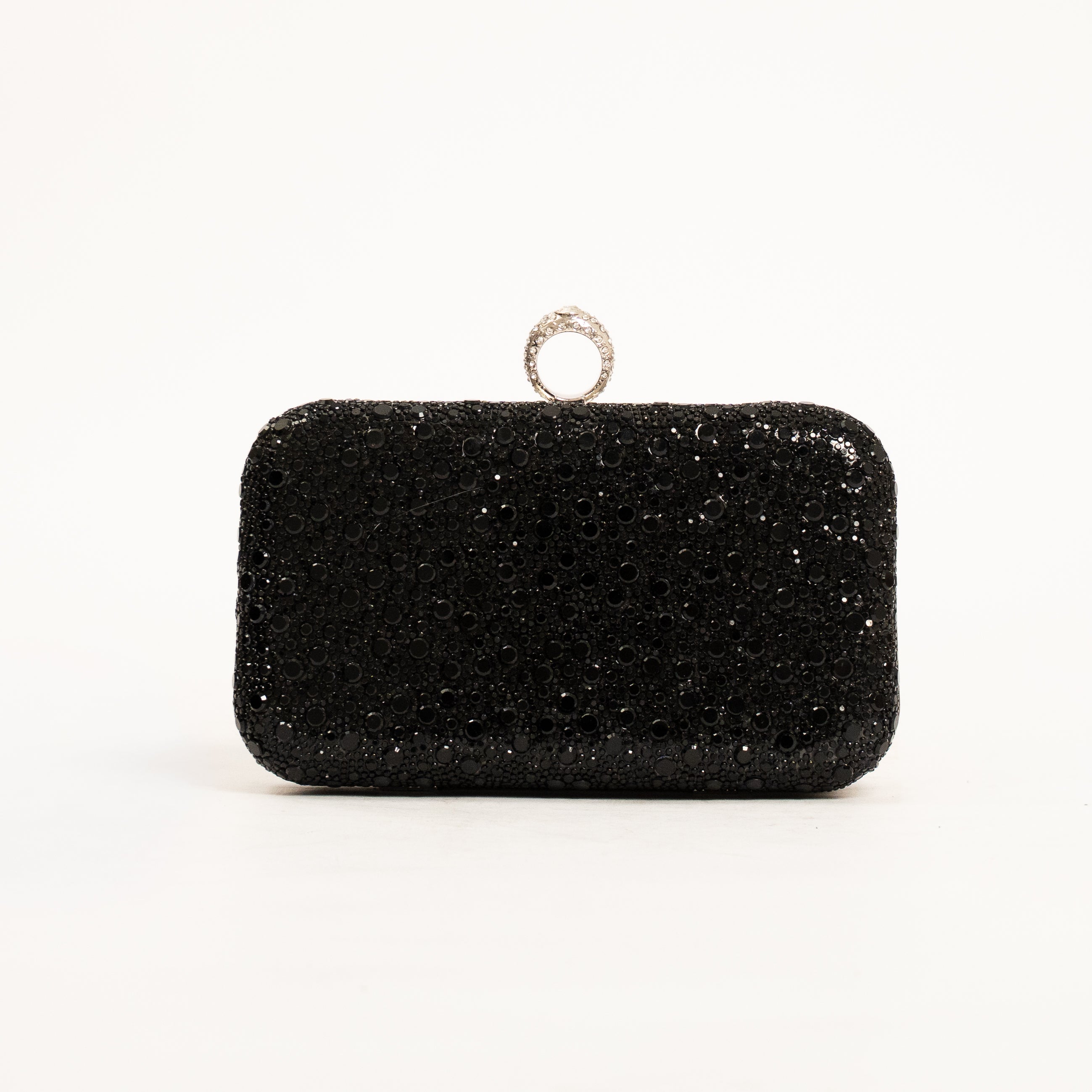 Galaxy luxury rhinestone evening clutch with elegant ring handle