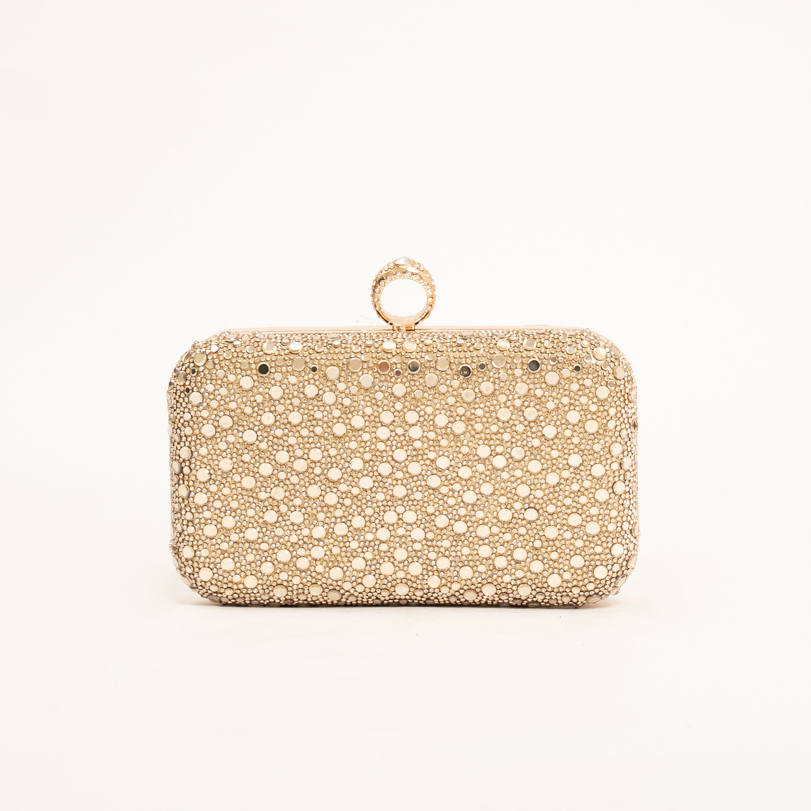 Galaxy luxury rhinestone evening clutch with elegant ring handle