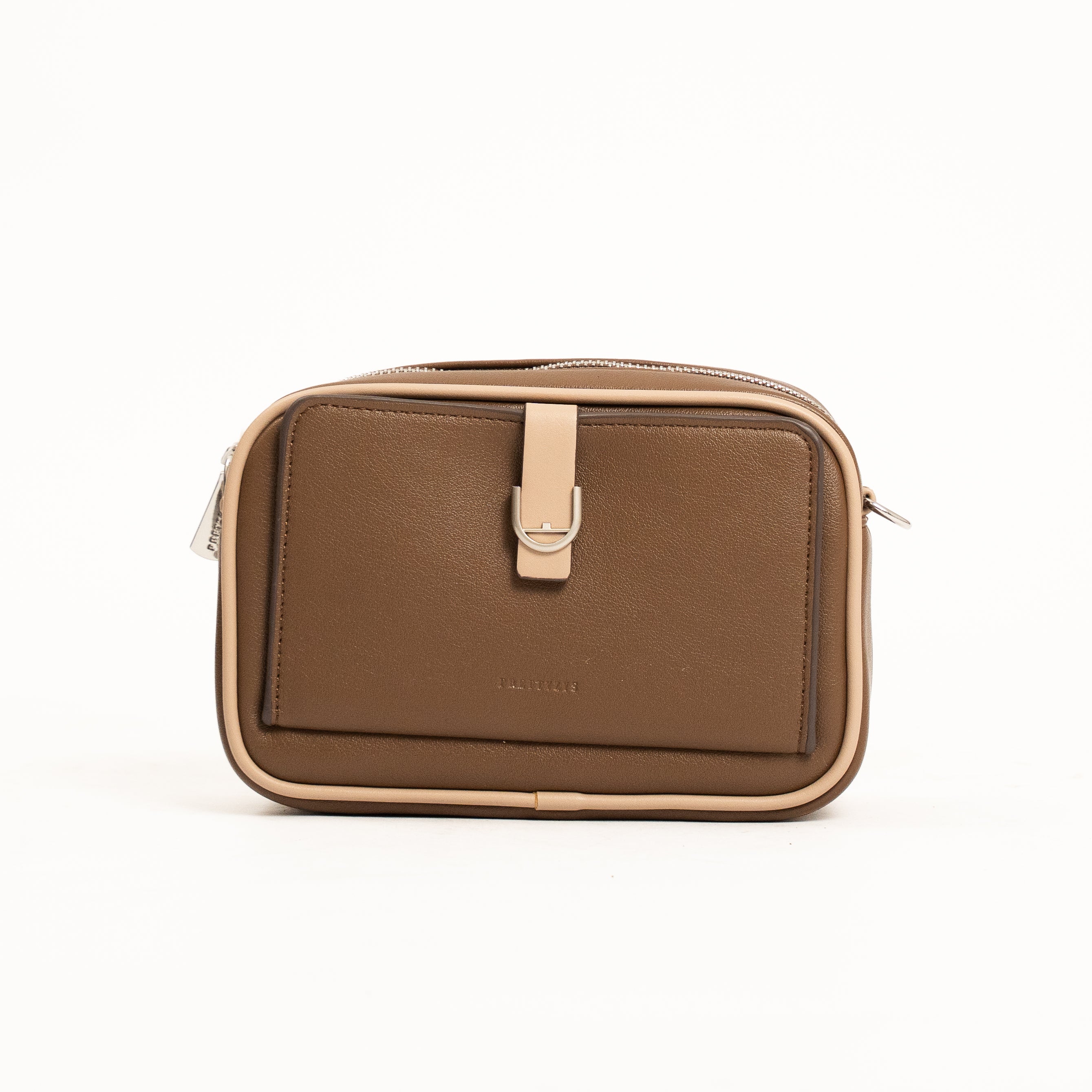 Miray compact zip-around crossbody bag with front flap accent