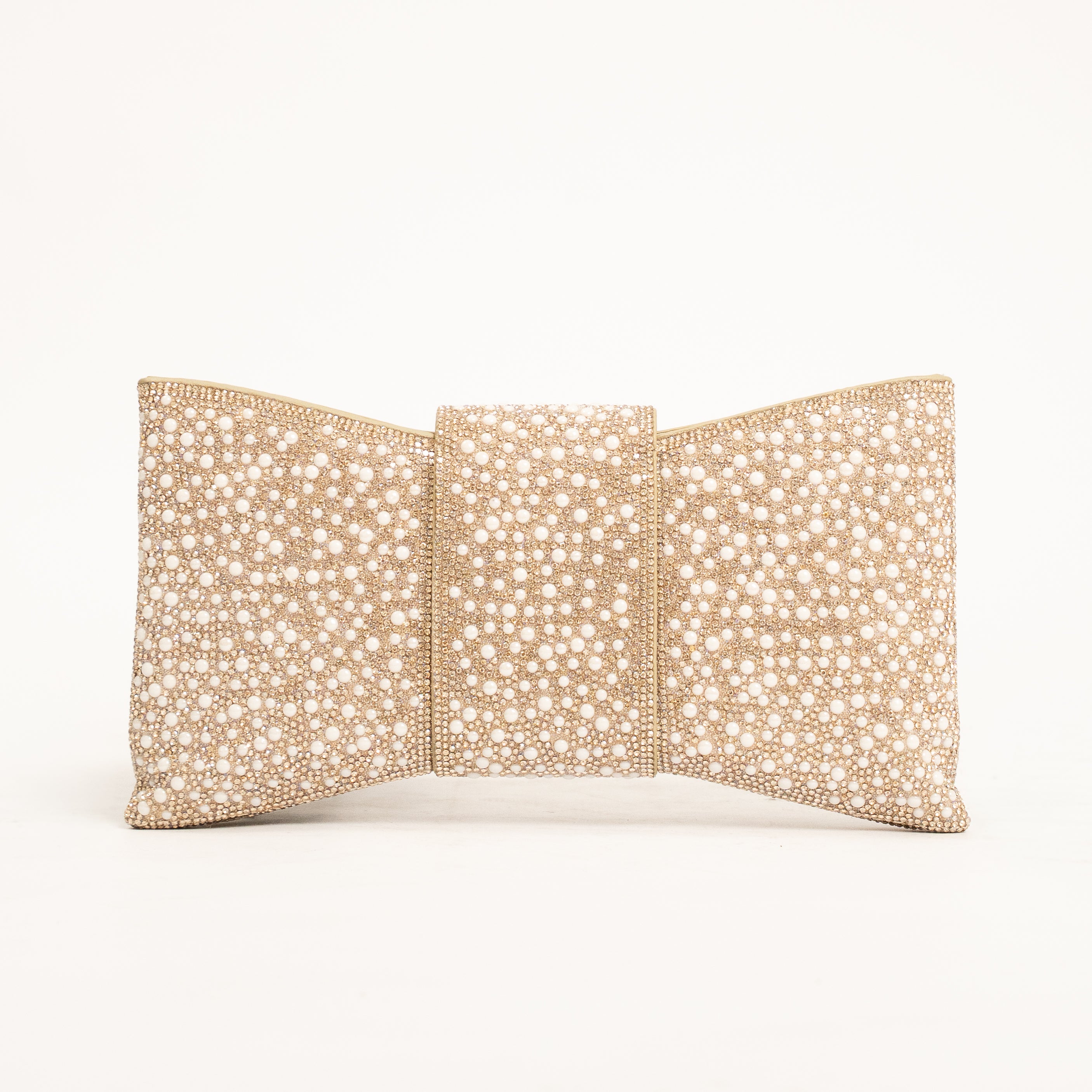 Muse Pearl embellished evening clutch with elegant chain shoulder strap