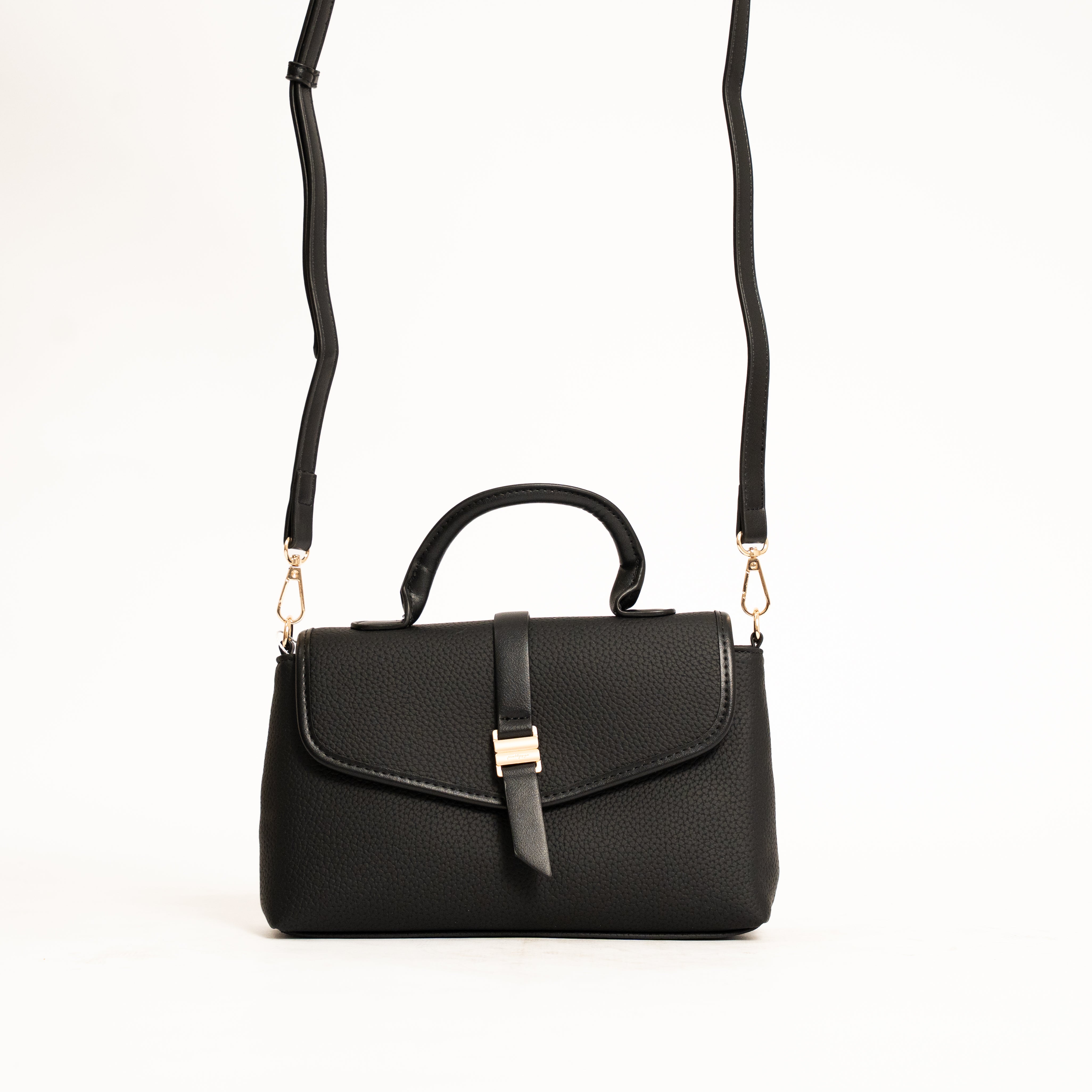Oxfort elegant textured crossbody handbag with gold accent clasp