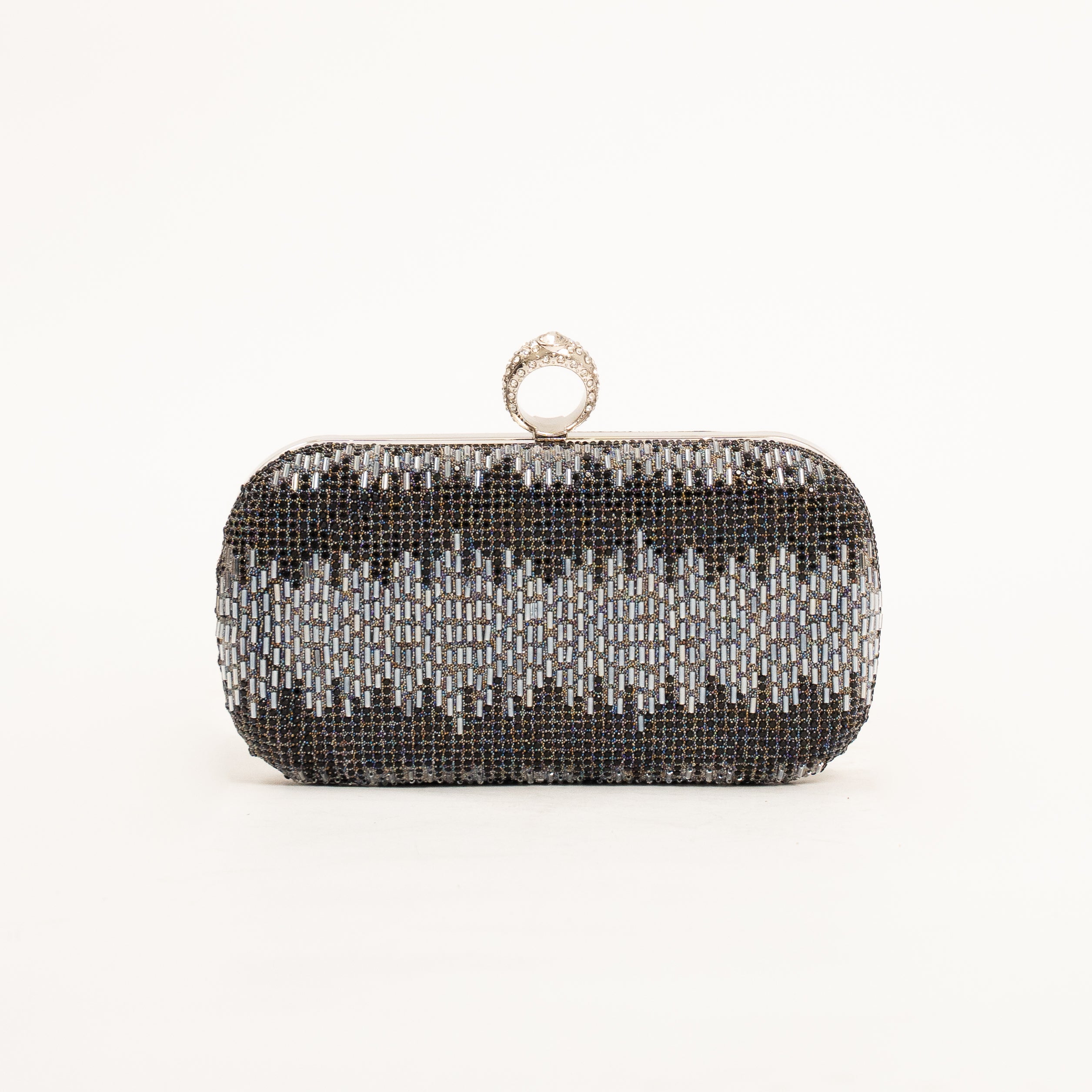 Zayla luxury crystal embellished evening clutch with ring handle