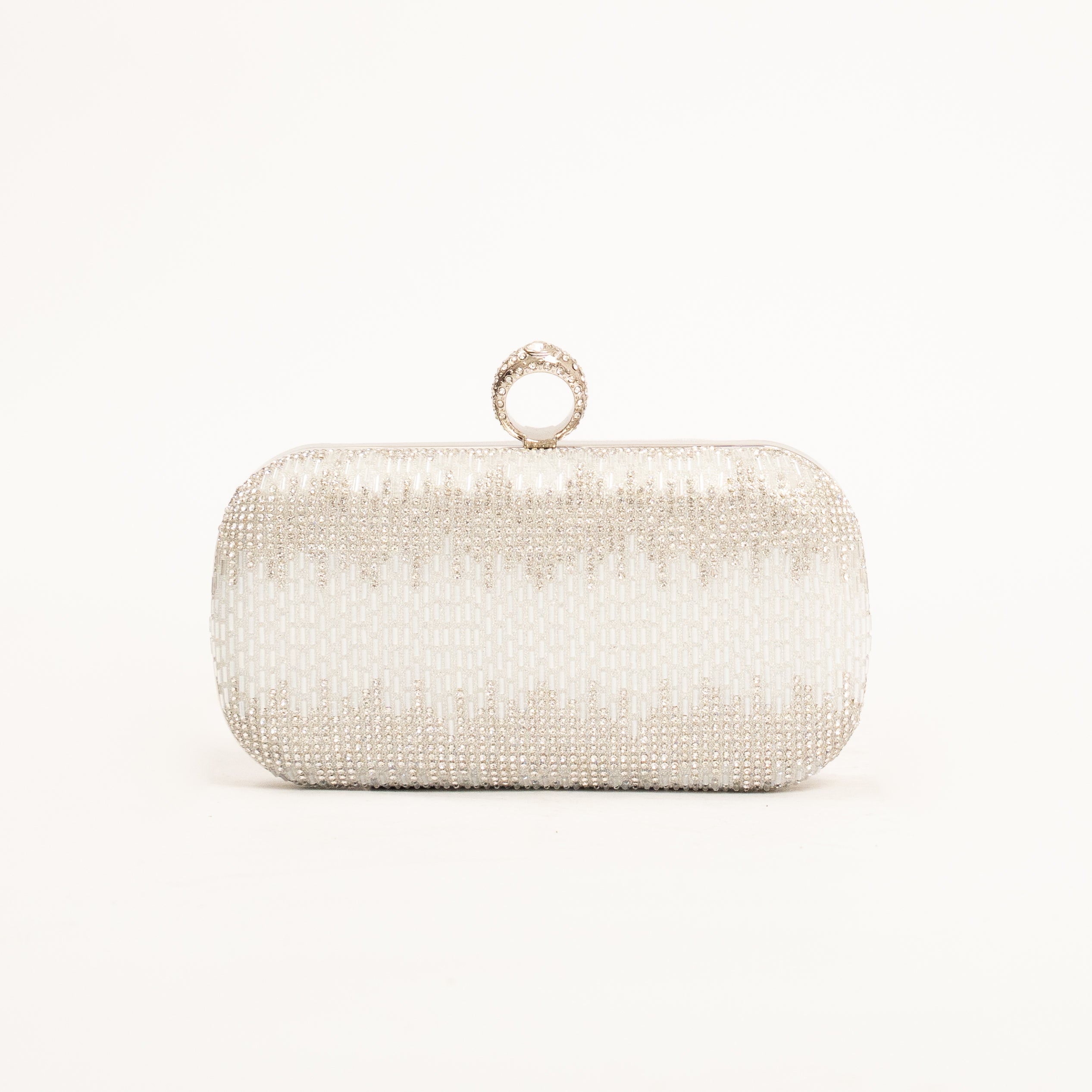 Zayla luxury crystal embellished evening clutch with ring handle
