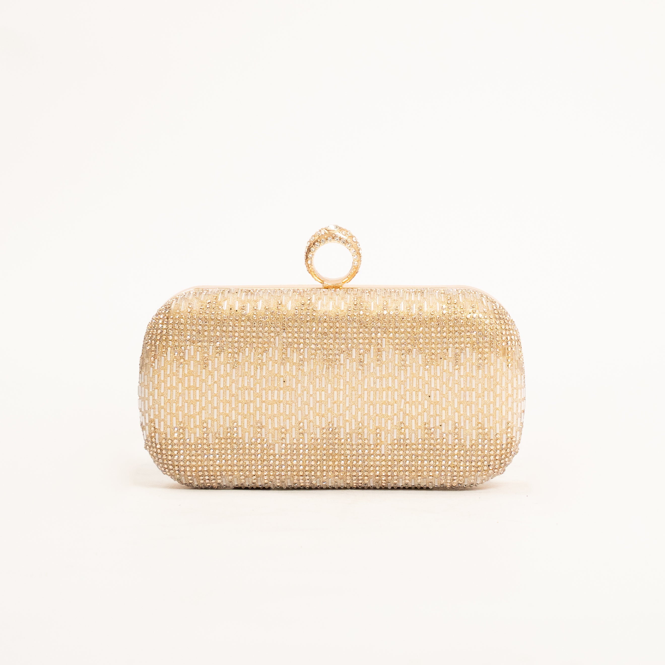 Zayla luxury crystal embellished evening clutch with ring handle