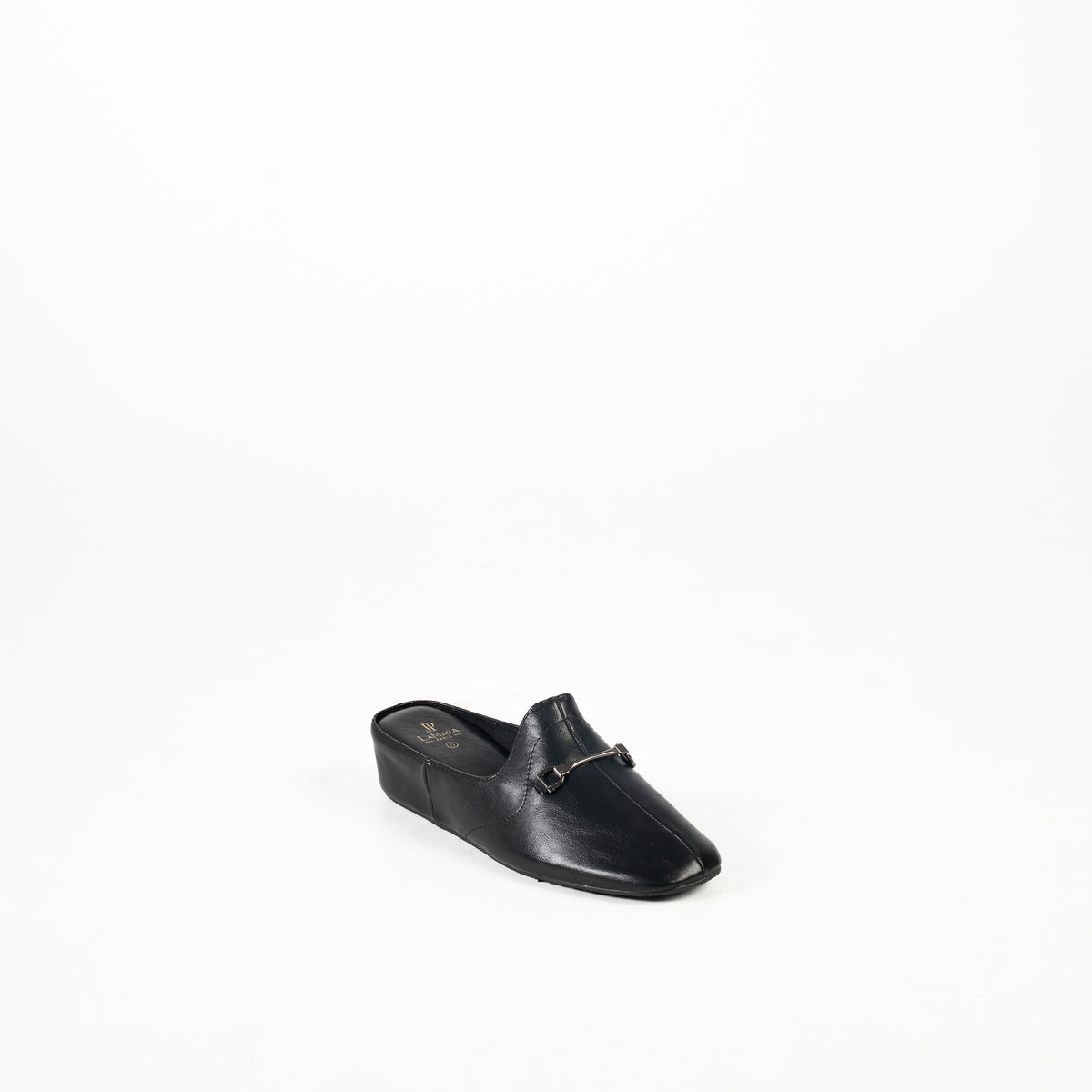 Stachi women's slip-on mule with Low wedge heel with trim