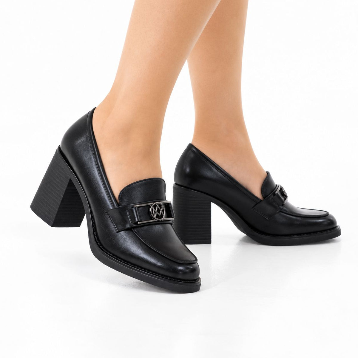 Lanomi Chunky platform loafer with block heel and buckle detail