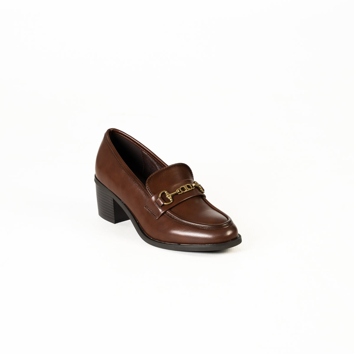 Zura women's block heel buckle detail loafer shoes