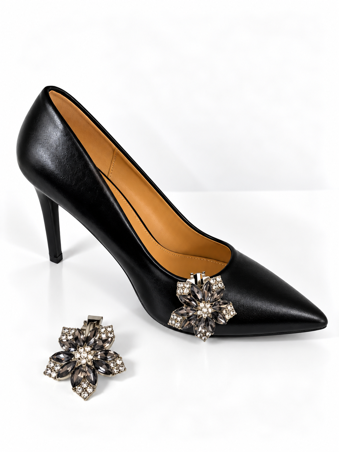 Trim08 crystal floral shoe trims, 2-piece set