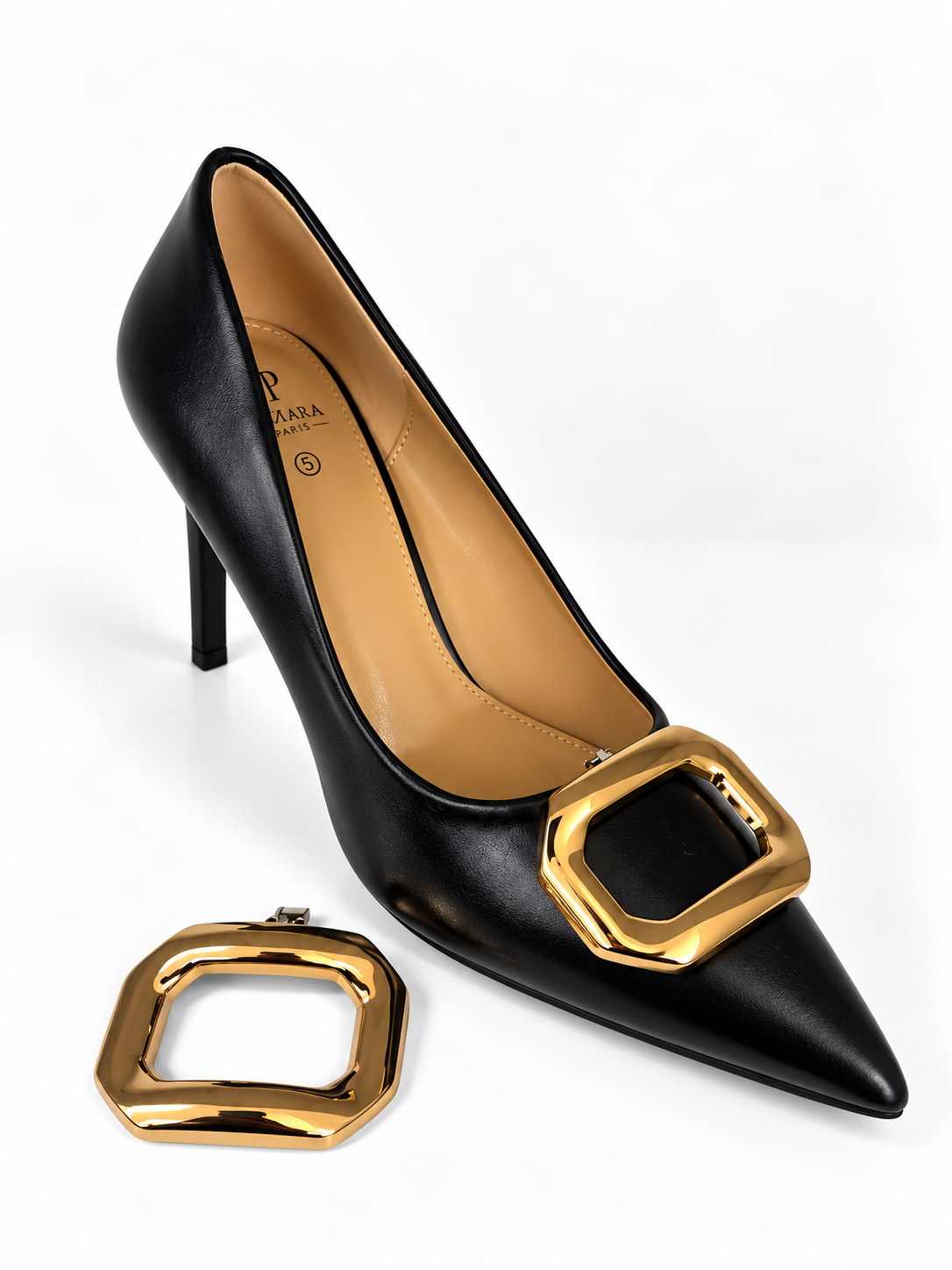 Trim02 2 pieces set geometric metallic rectangular decorative shoe buckle trim