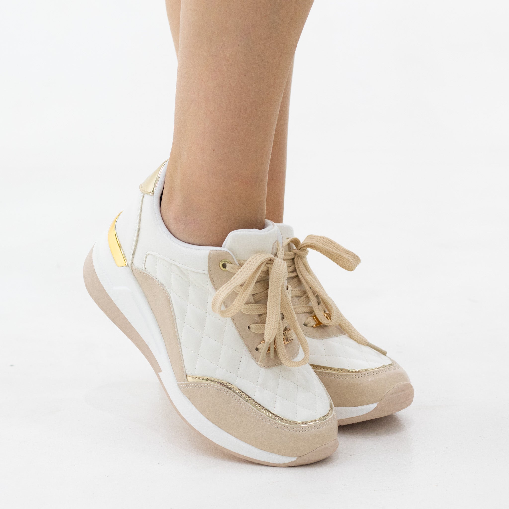 Agueda weaved embroidered lace-up sneaker