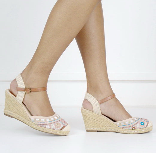 Hiroko S29-1 closed toe wedge sandals pink