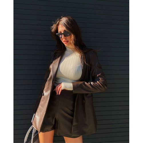 Harper vegan leather short brown