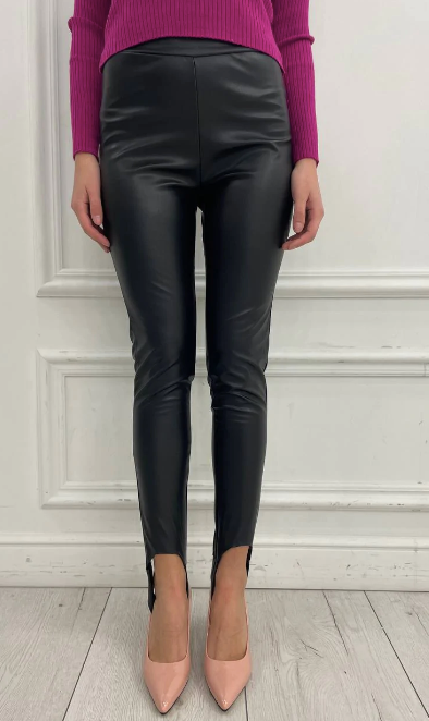 Kasy stirrups vegan leather legging black