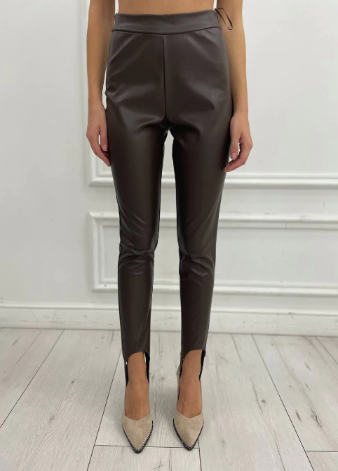 Kasy stirrups vegan leather legging brown