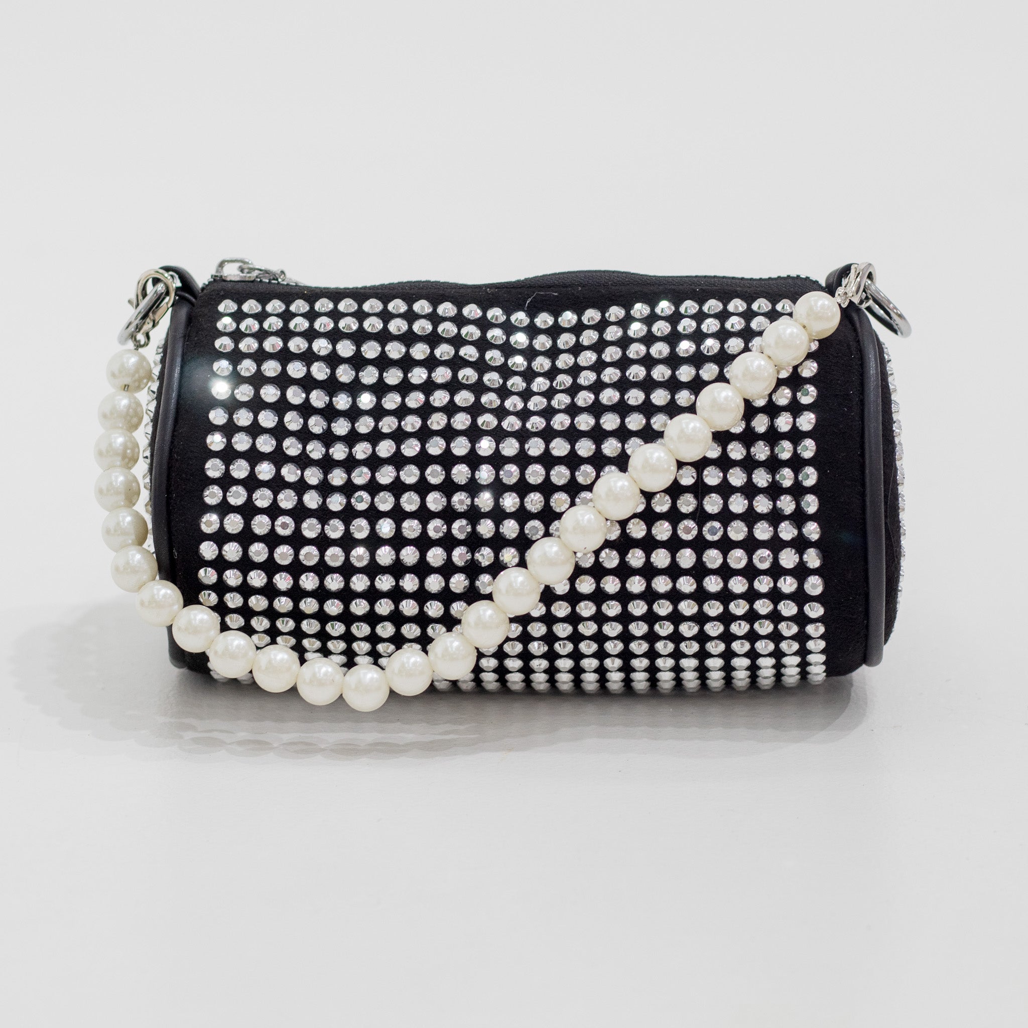 Reno round diamante crossbody bag black