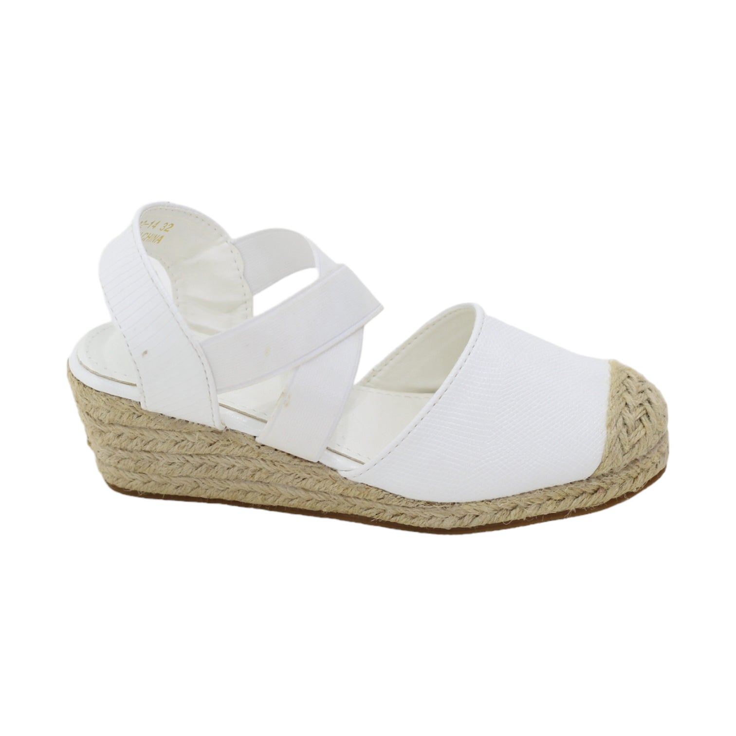 Atero girls wedge espadrille shoe white