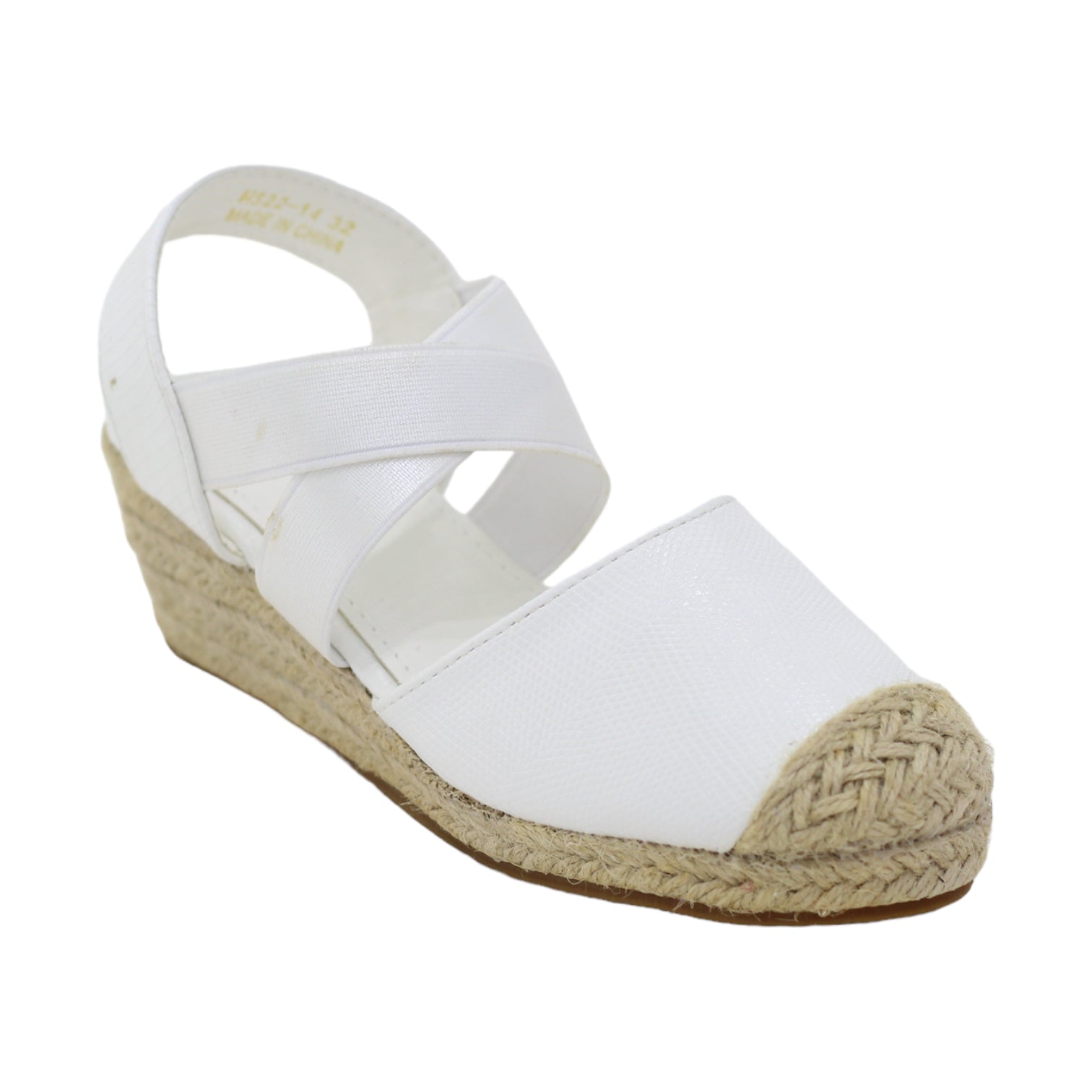Atero girls wedge espadrille shoe white