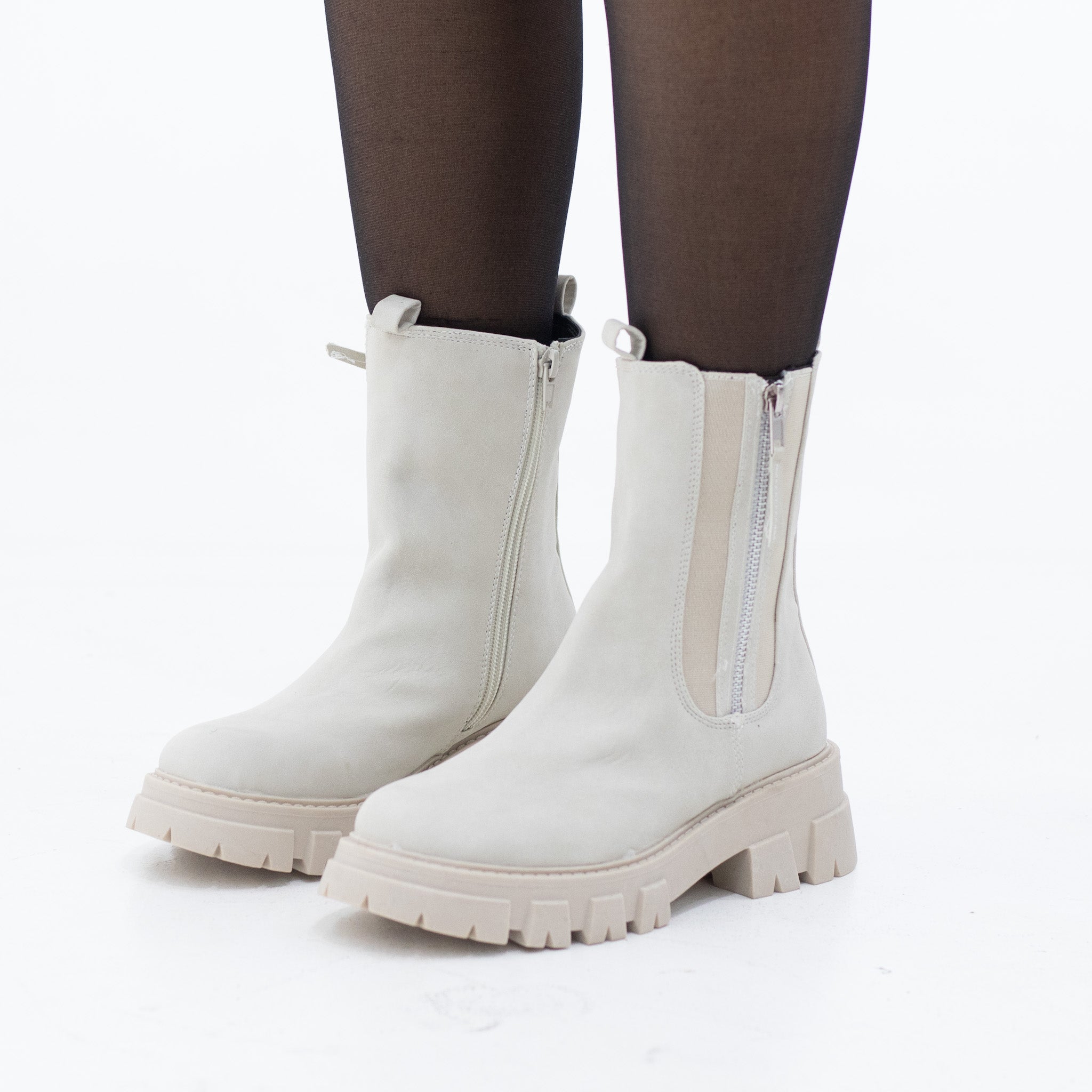 Leo chunky ankle boot city walk chelsea boot beige