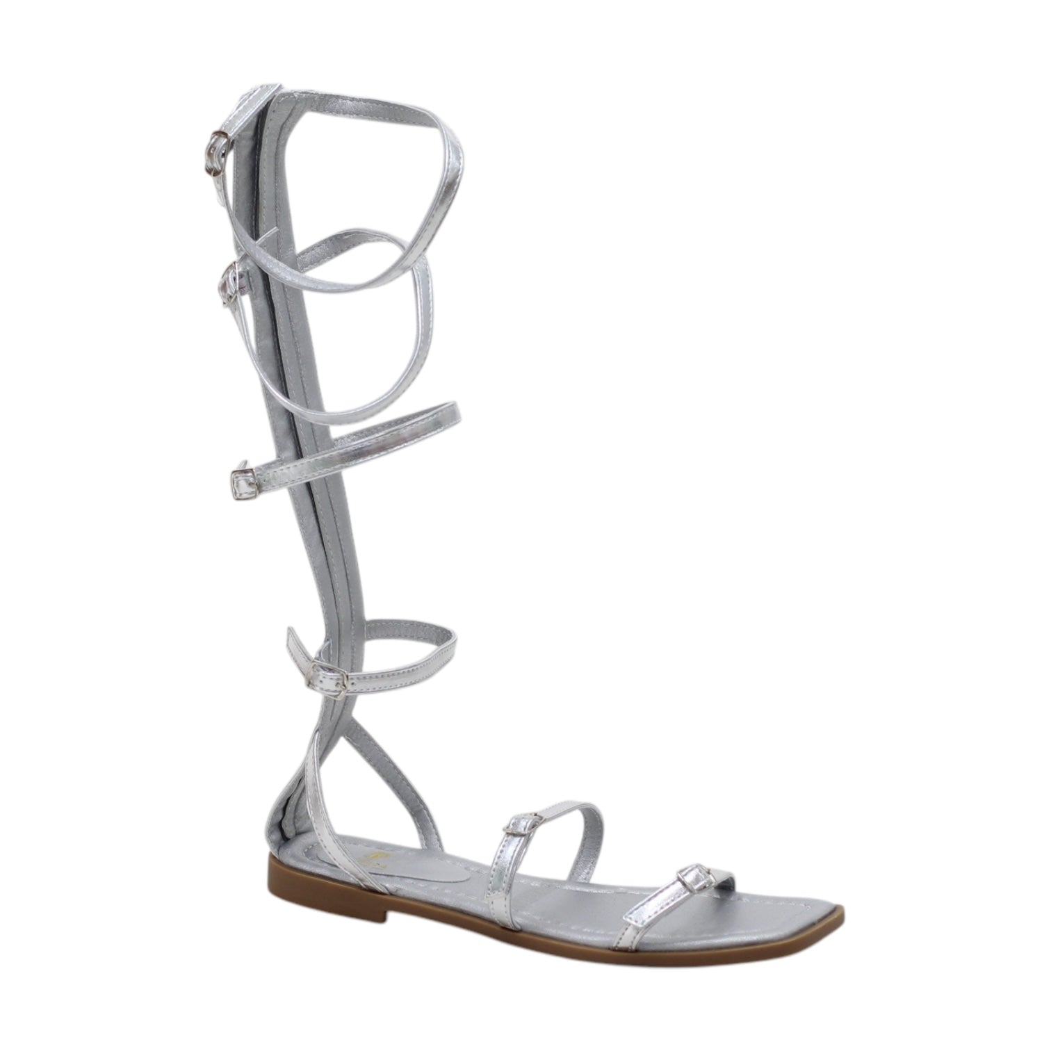 Lira big size metallic gladiator strappy sandals