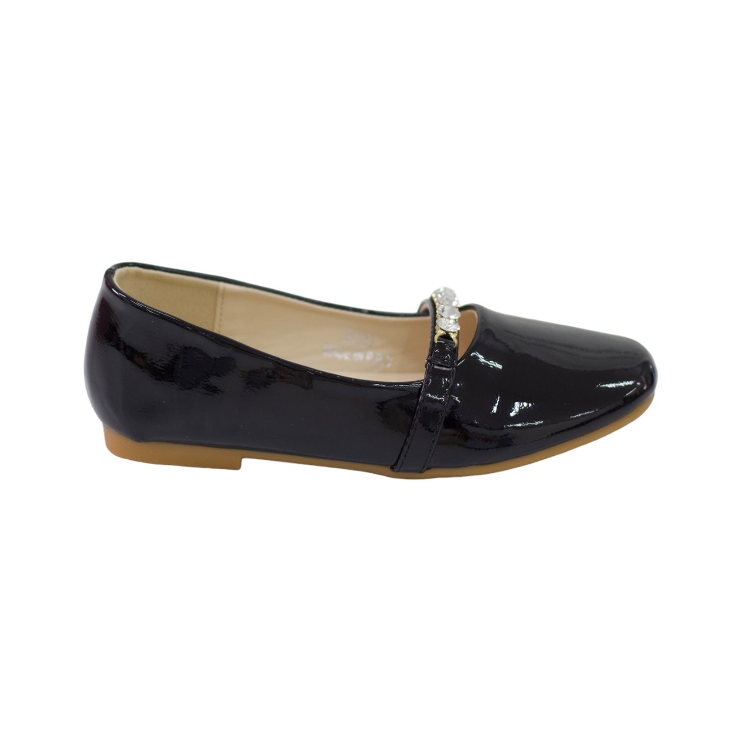Ruhi girls ballarina with diamond strap black