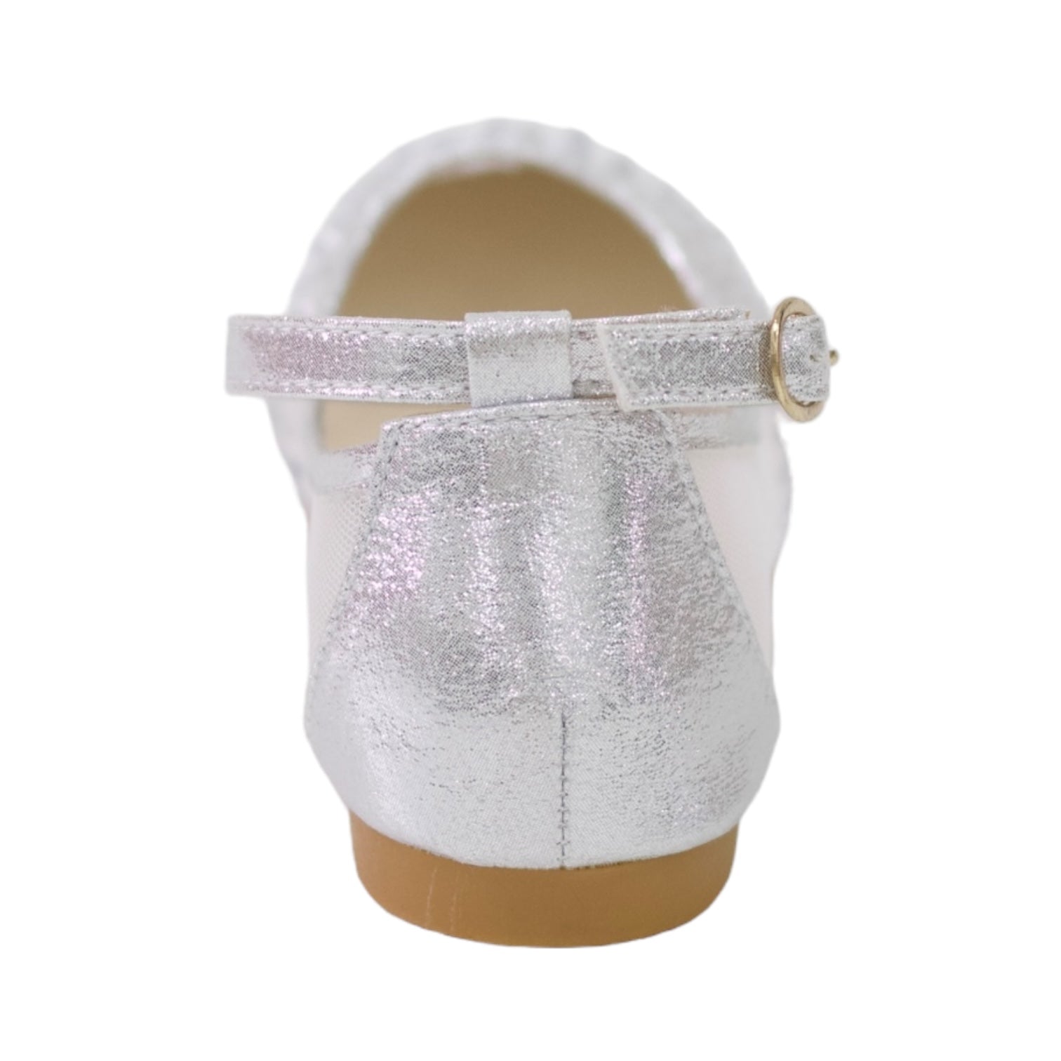 Lemia inf girls netted ballarina with diamonds silver