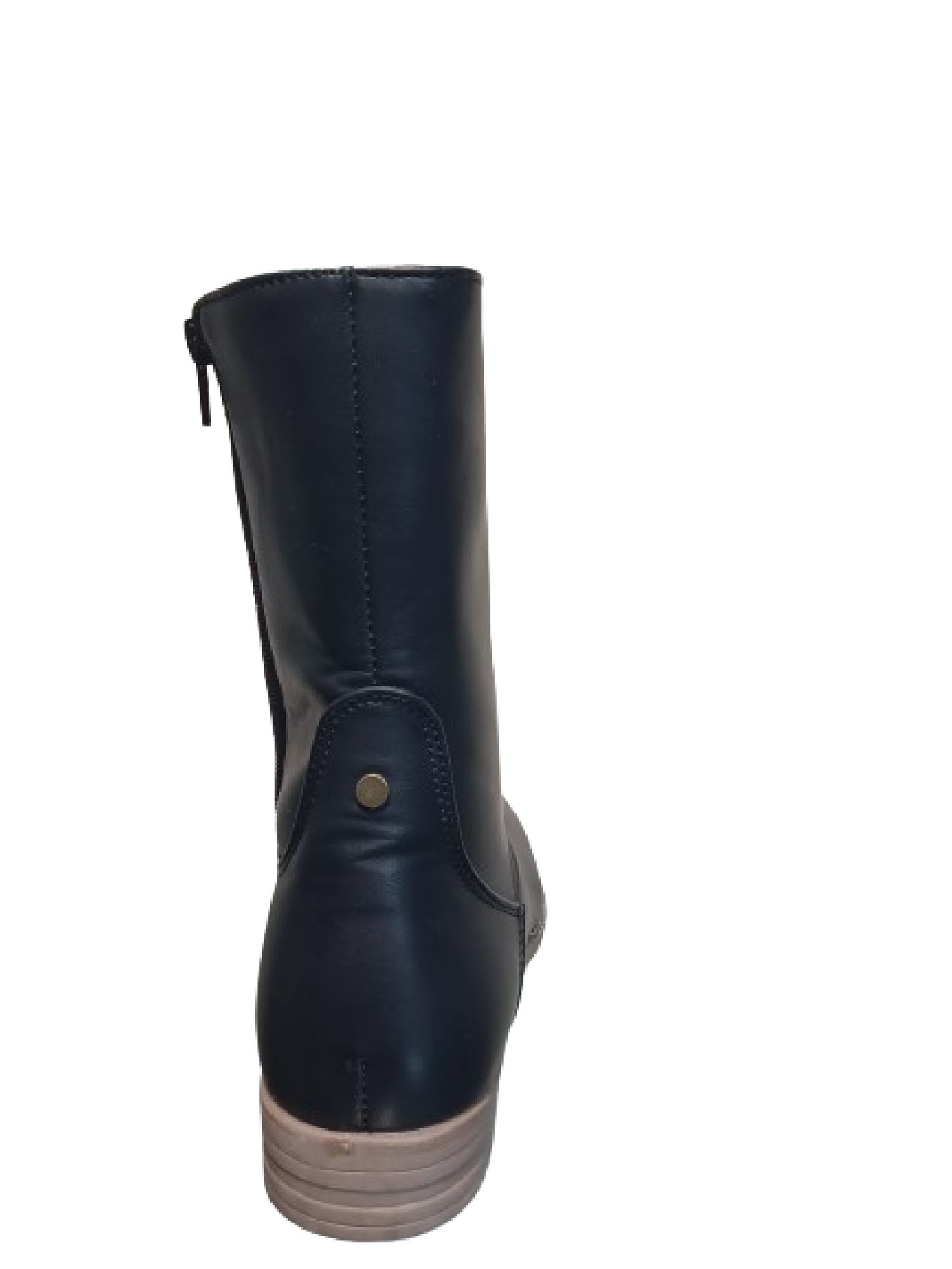 Vanilla pu lace up VanHill heel ankle boot black