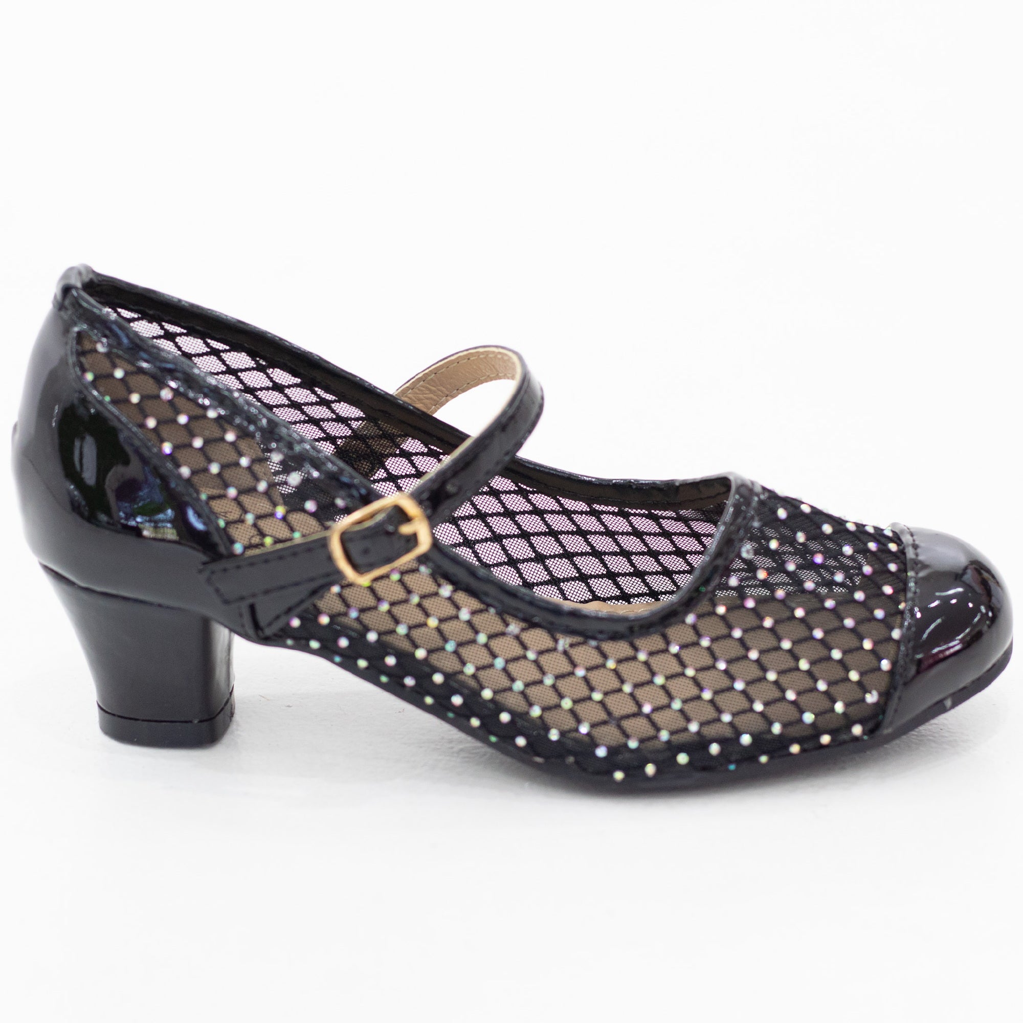 Tilda girls meshed diamante embellished dress pump
