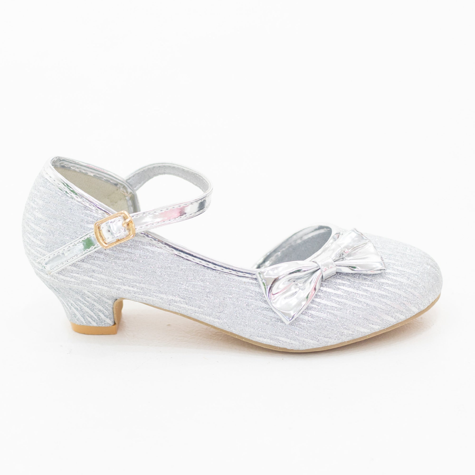 Pia girls open waist dress shoe with a side bow