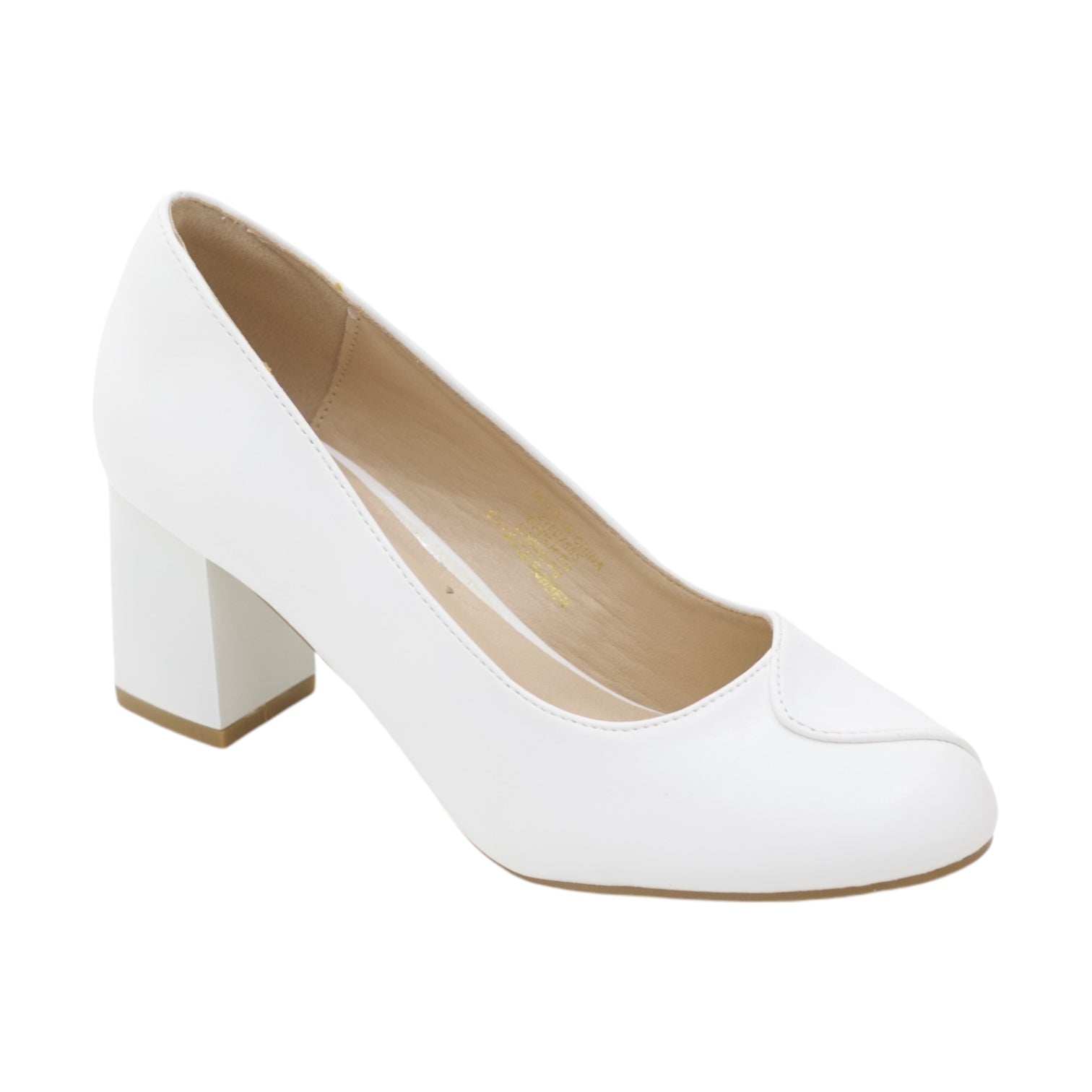 Marika comfy 6.5cm block heel round toe embroided court shoe
