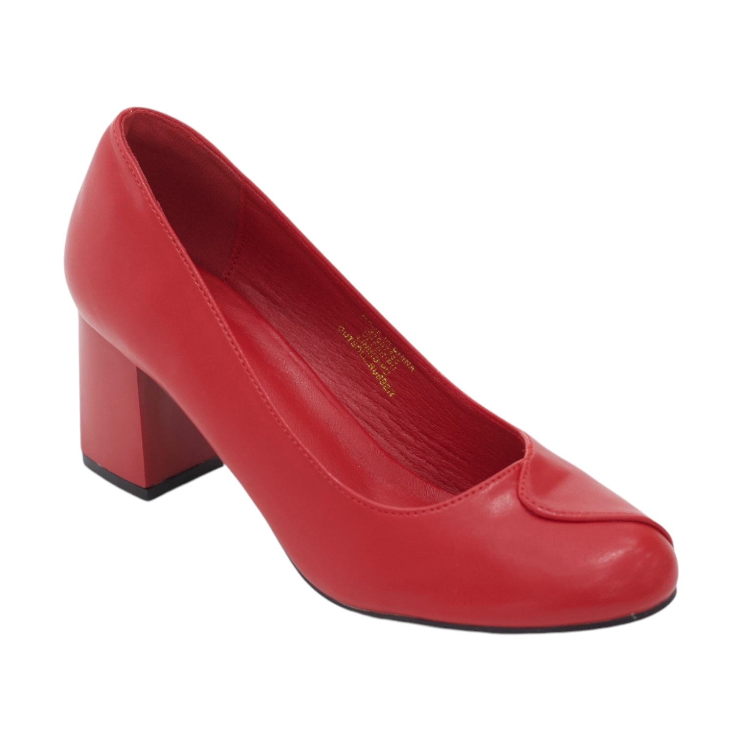 Marika comfy 6.5cm block heel round toe embroided court shoe