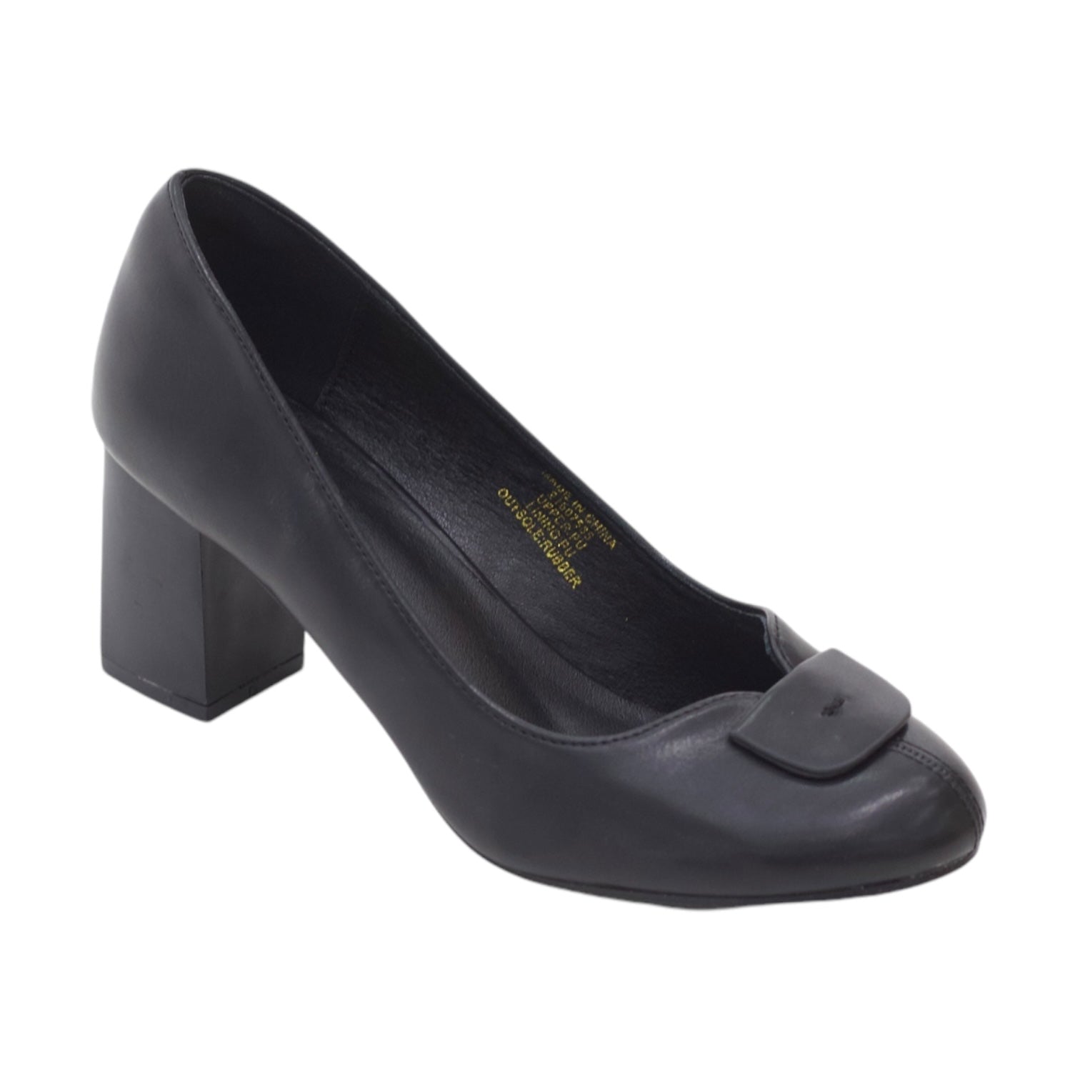 Serbia comfy 6.5cm block heel court with a mat trim shoe