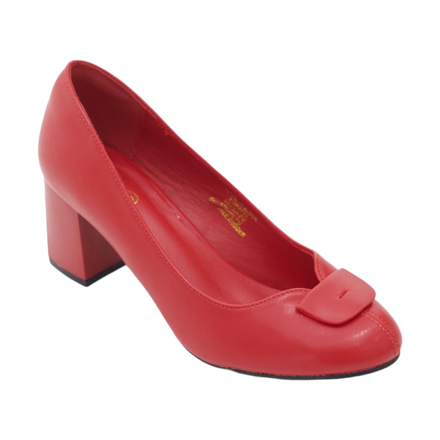 Serbia comfy 6.5cm block heel court with a mat trim shoe