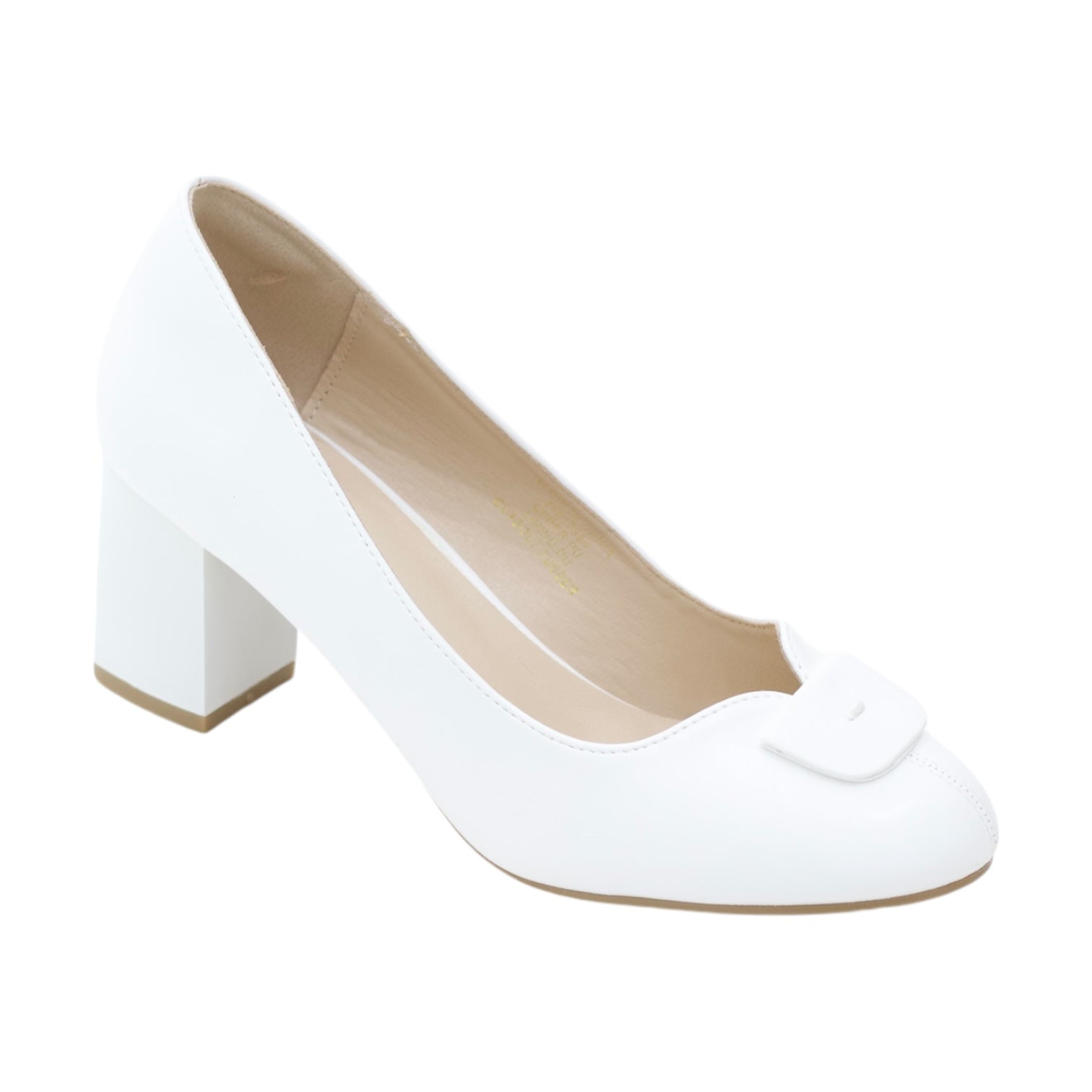 Serbia comfy 6.5cm block heel court with a mat trim shoe