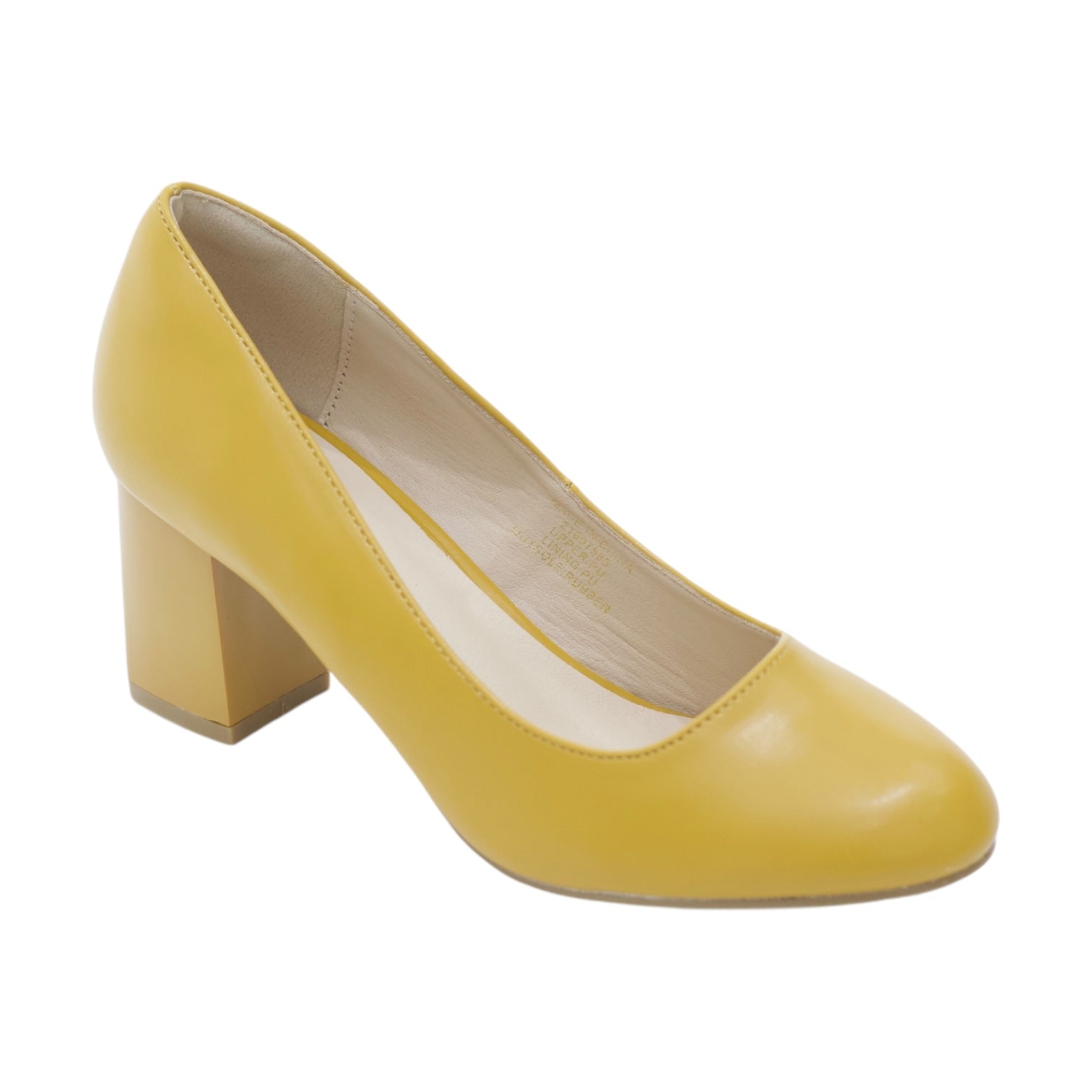 Bruna round toe comfy 6.5cm block heel court  shoe