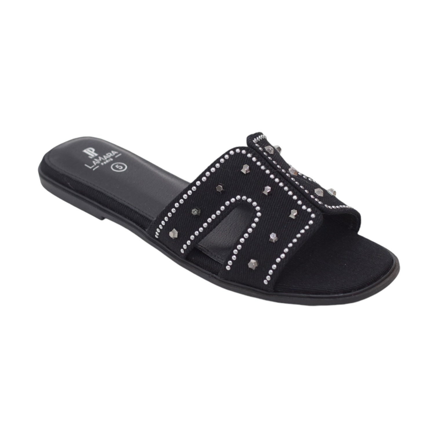 Cape studded detailed flat slider