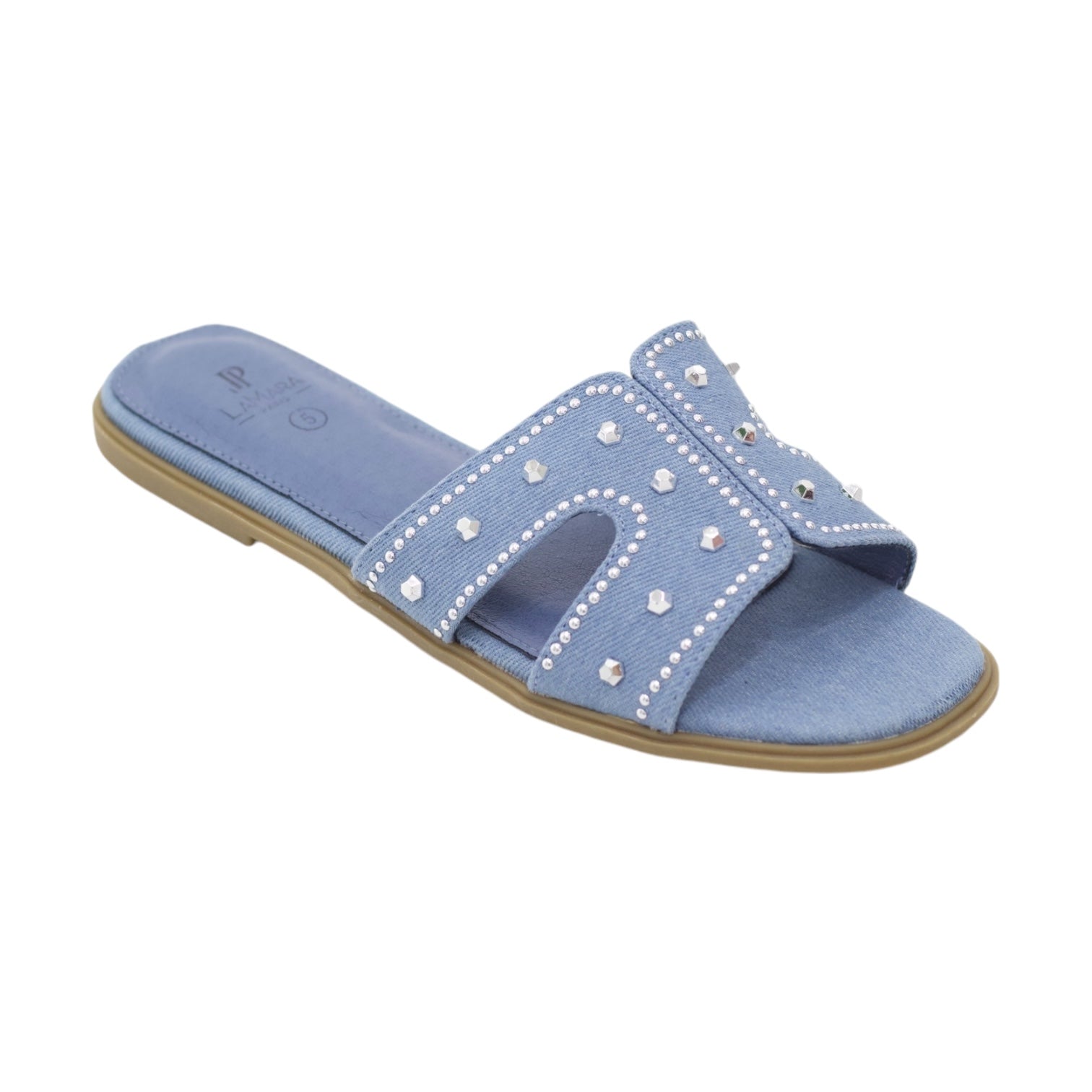 Cape studded detailed flat slider