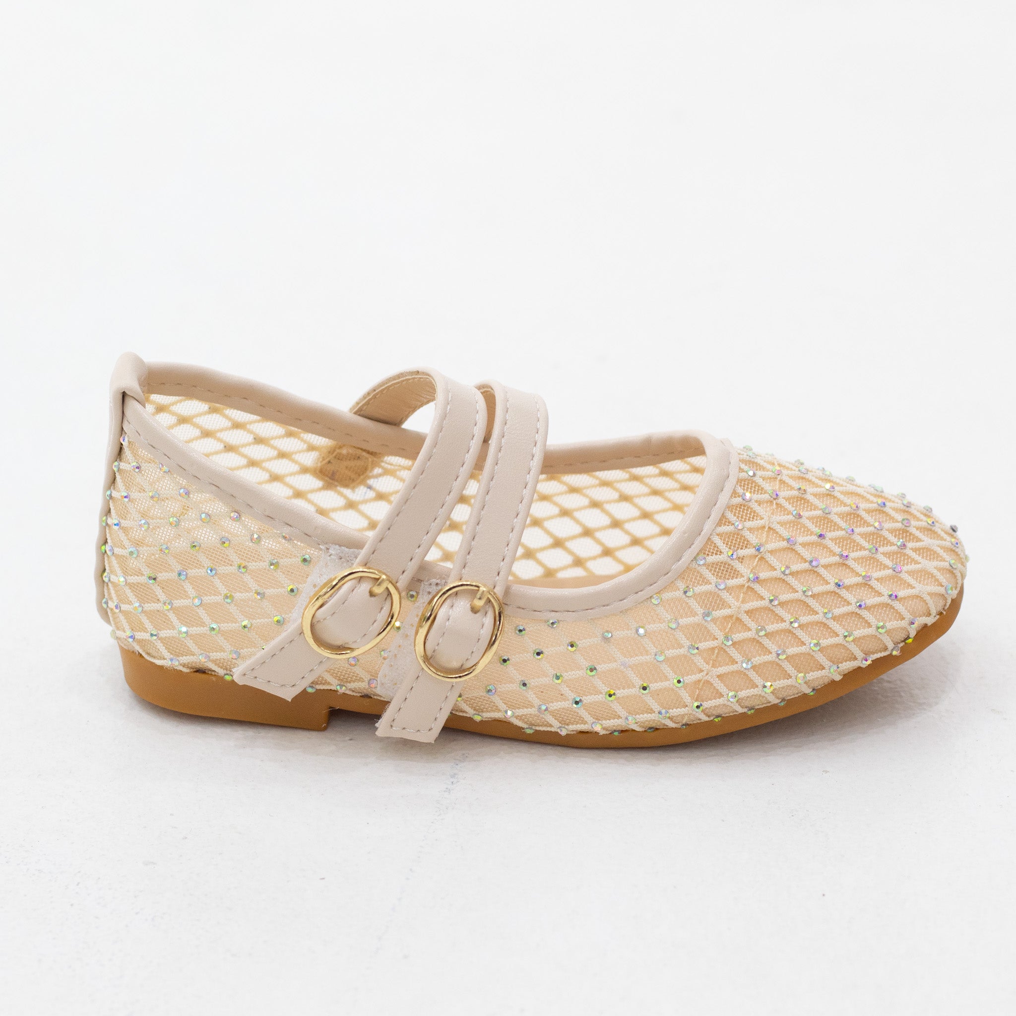 Saga infant girls dress mesh diamante detailed pump